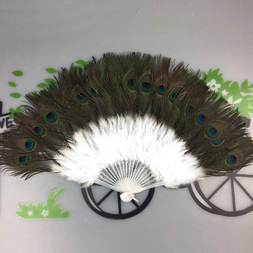 21-Piece Peacock Feather Hand Fan Set - Foldable Chinese Palace Style Decorative Fans for Wedding, Party, Dance & Home Decor (Hot Pink) | Perfect for Bridal Showers, Cultural Events & Photo Props
