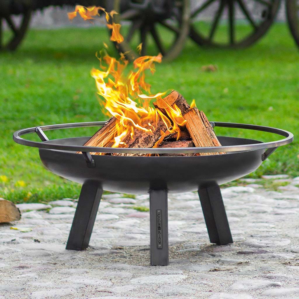 Good Directions Cook King Porto 31.5 Inch Outdoor Fire Bowl - Patio Fire Pit for Backyard, Garden, and Camping Gatherings