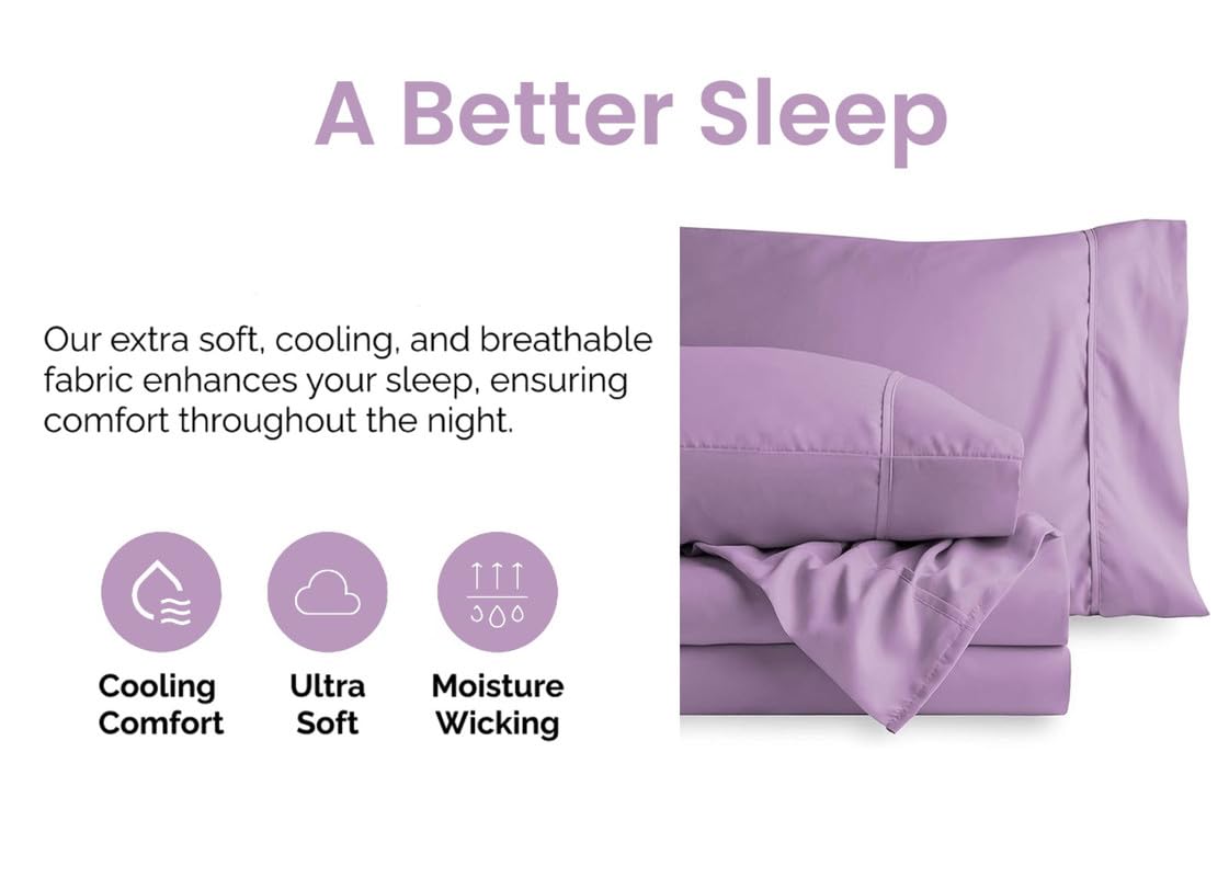 600 Thread Count Percale Cotton Sheets for Twin Size Bed - Ultra Soft & Breathable Twin XL Deep Pocket Bed Sheets Set, 4-Piece (Fitted Sheet, Flat Sheet, 2 Pillowcases) - Perfect for Dorm Rooms, Guest Beds & Everyday Comfort
