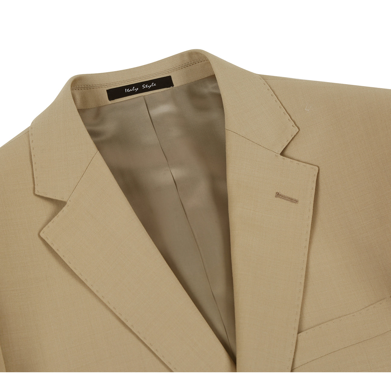 Alessandro Vitello by Renoir Tan 2-Piece Slim Fit Notch Lapel Wool Suit for Men - Perfect for Business Meetings, Weddings & Formal Events | Style 5084