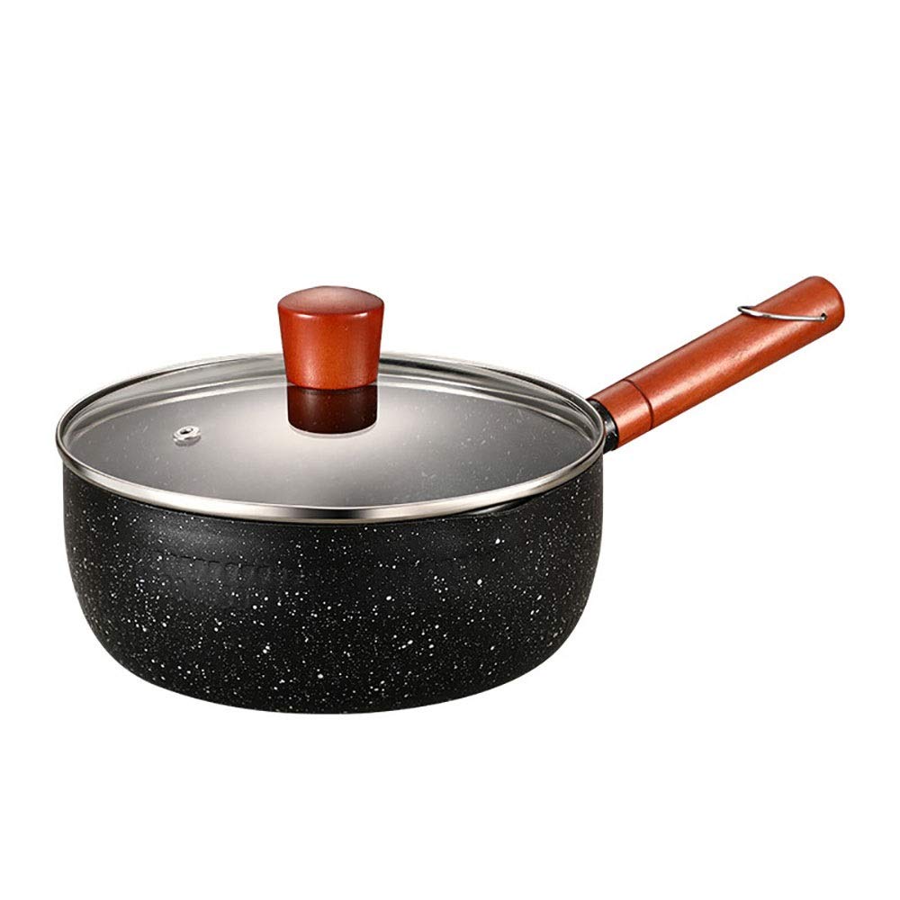 Non-Stick Ceramic Milk Pan 20CM - Easy Clean Mini Saucepan for Boiling Milk, Making Sauces & Gravies - Home & Professional Kitchen Essential (Black) - Perfect for Breakfast, Baking & Cooking