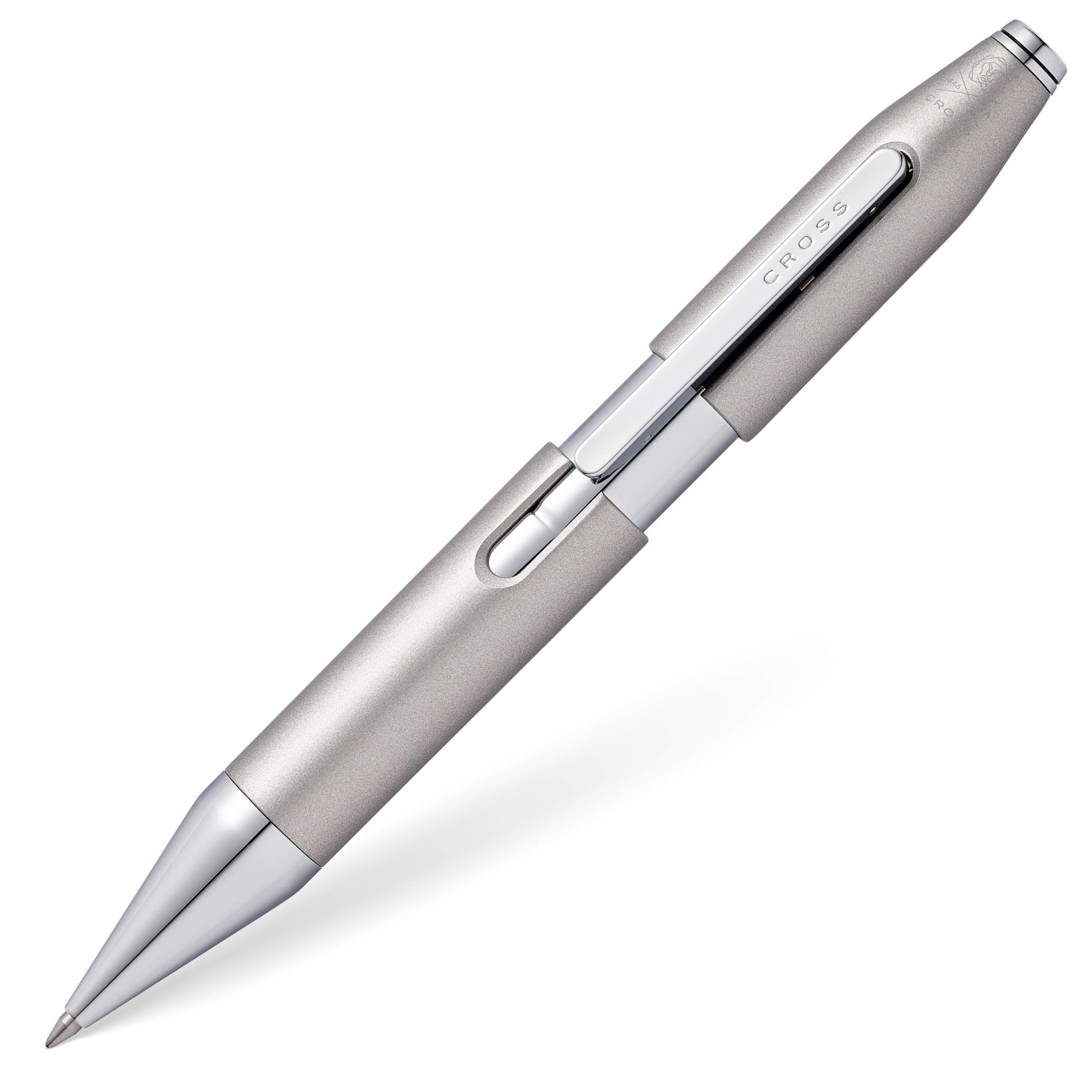 Refillable Gel Ink Rollerball Pen - Chrome Finish, Premium Graphite Grey - Includes Branded Retail Packaging - Ideal for Office, School & Gift Giving