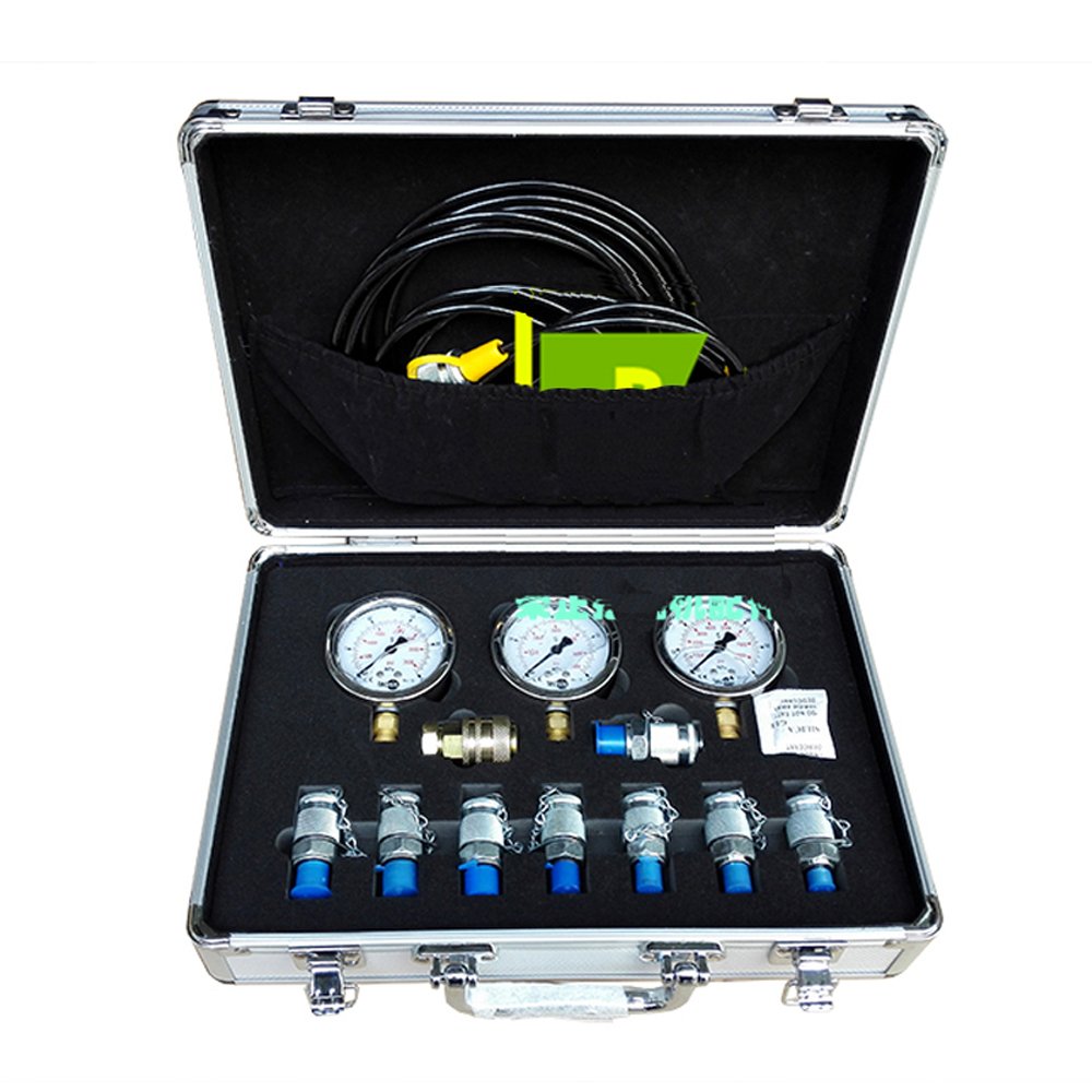 Heavy Duty Excavator Hydraulic Pressure Gauge Tester Kit - Professional Diagnostic Tool for Construction Equipment Maintenance & Repair (Ideal for Field Service, Equipment Inspection, and Hydraulic System Troubleshooting)