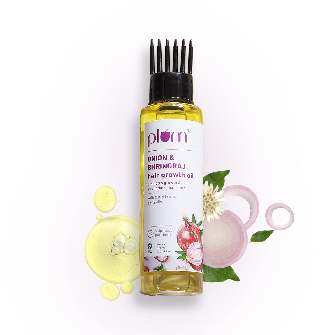 Bhringraj & Amla Hair Growth Oil with Curry Leaves - Natural Treatment for Hair Fall & Regrowth | Paraben-Free, 100ml | For Men & Women | Use for Daily Scalp Massage & Damaged Hair Repair
