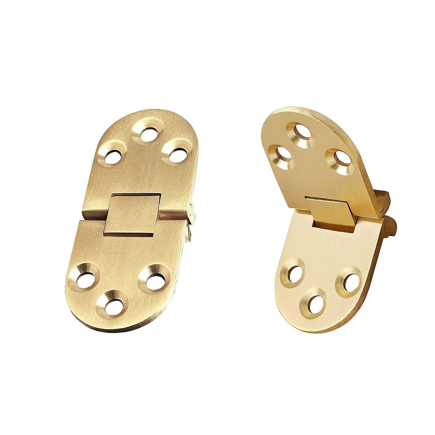 XMHF 180 Degree Heavy Duty Flip Top Hinge with Screws - Durable Folding Hinges for Sewing Machine Tables, Computer Desks & Roll-Top Desks (Golden) | Perfect for DIY Furniture Projects & Space-Saving Designs