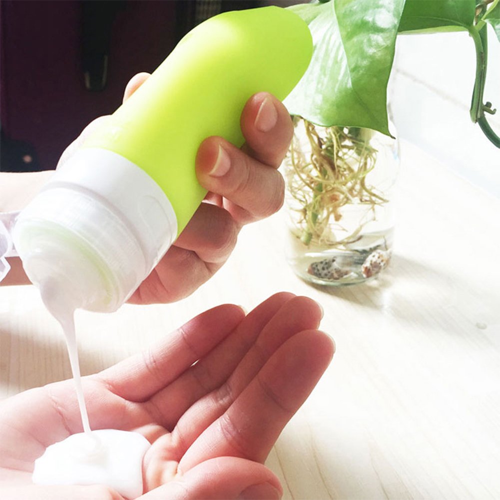 Gemini_mall® TSA Approved Silicone Travel Bottles - Leak-Proof, Squeezable & Refillable Cosmetic Containers for Shampoo, Conditioner, Lotion (38ml/1.28oz, Clear White) - Perfect for Air Travel, Gym, Camping & Toiletries Organization