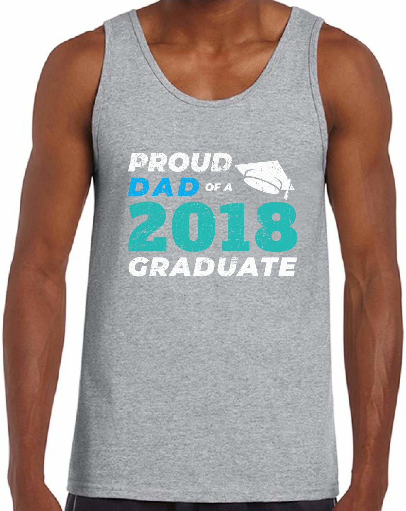 Proud Dad of a 2018 Graduate Men's Tank Top - Funny 2018 Prom Dad Gift - Perfect for Graduation Parties & Father's Day Celebrations