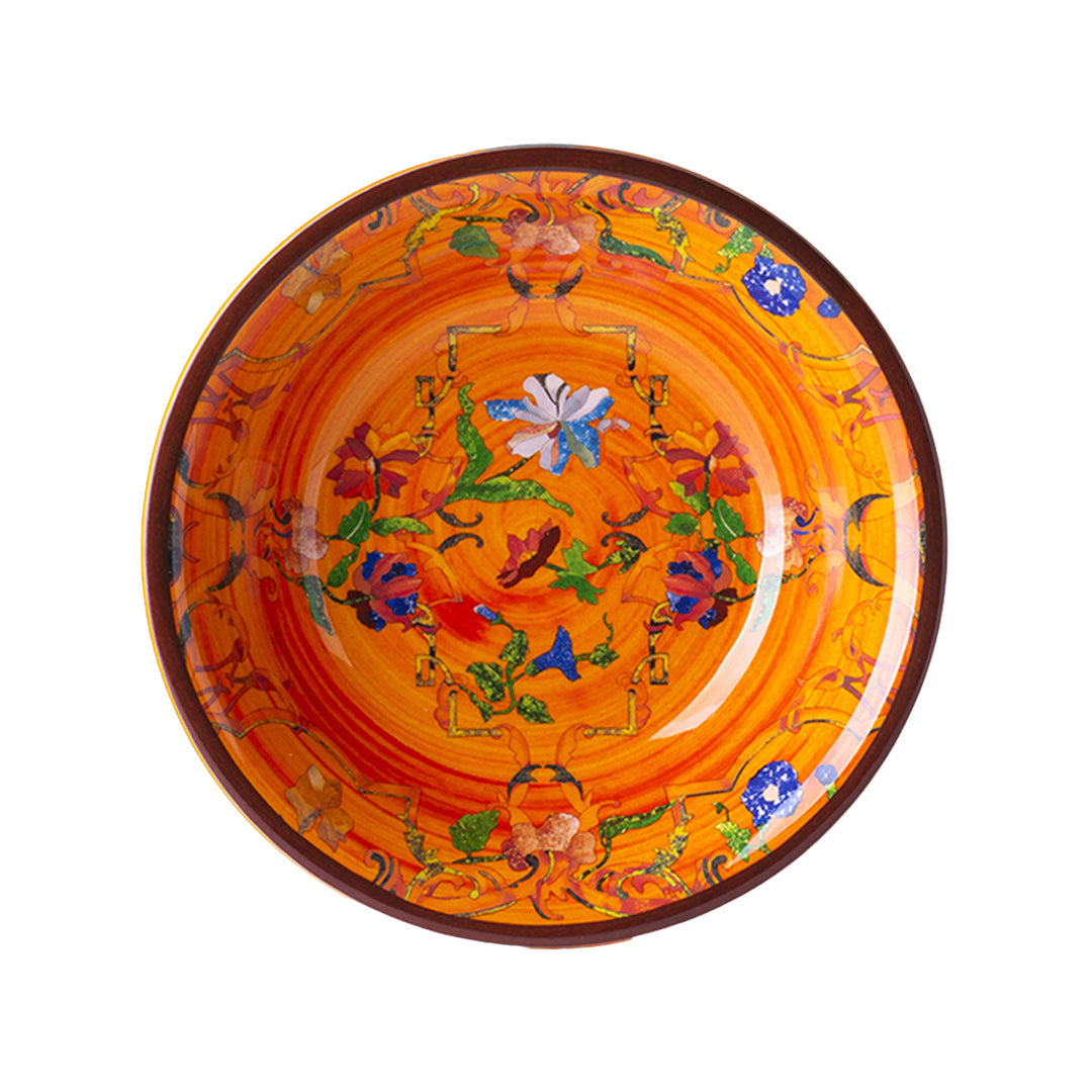 Premium Firenze Melamine Bowl Set - Durable & Lightweight Orange Dishware for Everyday Use - Perfect for Salads, Soups, Cereals & Family Dining
