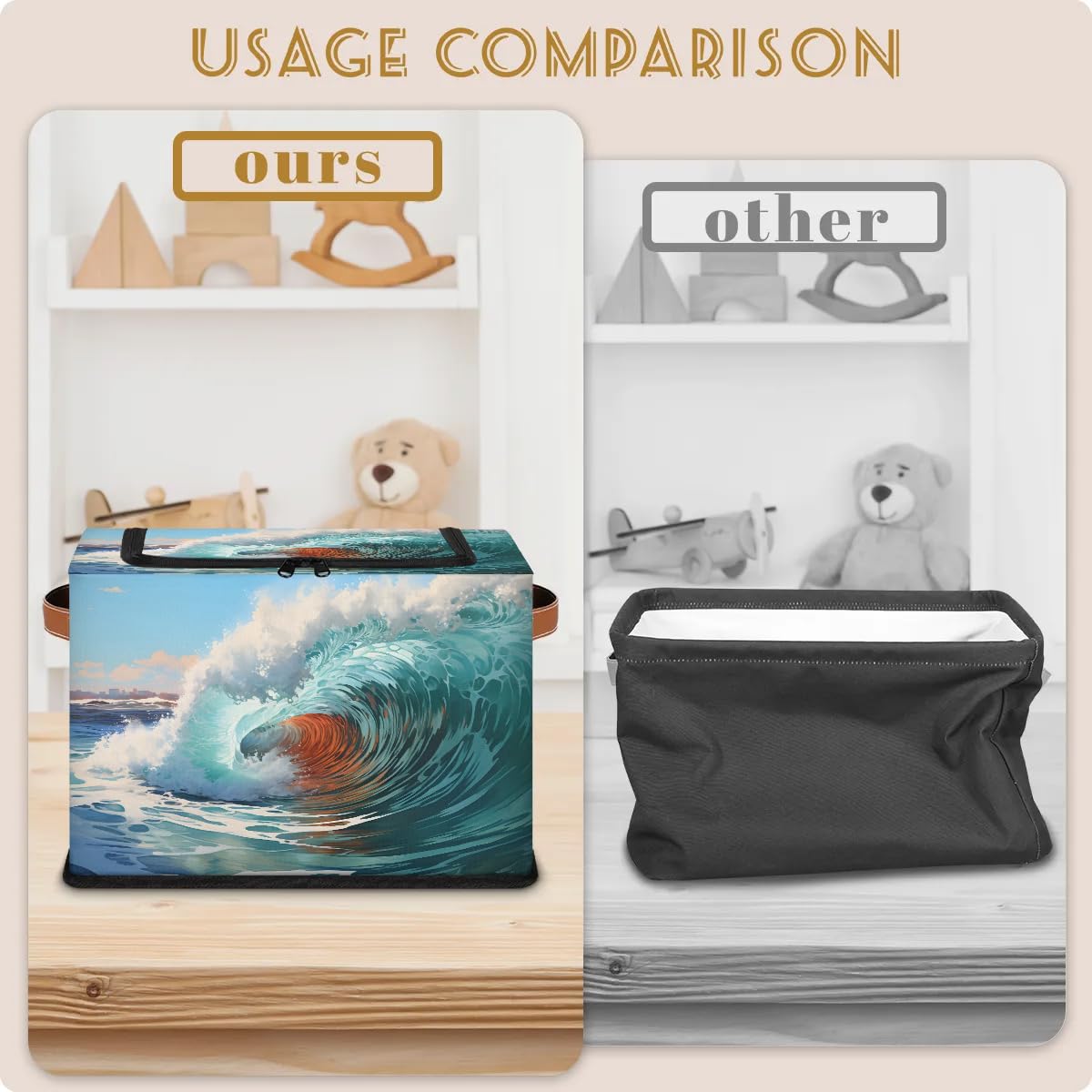 Collapsible Storage Bins with Lids - Stackable Fabric Storage Cubes for Clothes, Toys, Blankets | Dustproof Closet Organizer | Home & Office Organization Solution | Perfect for Bedroom, Nursery, and Garage Storage