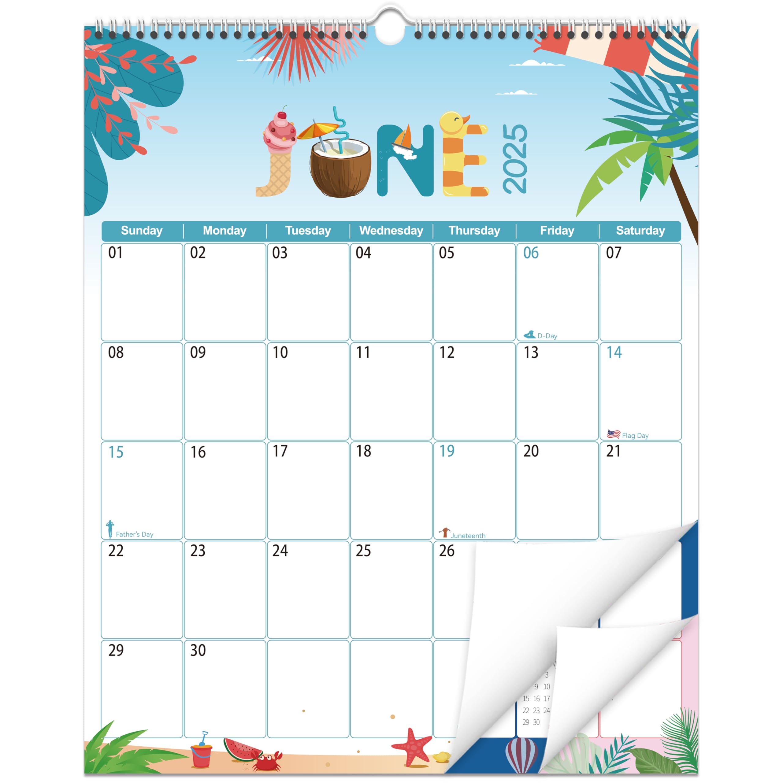 GuassLee 2025-2026 Wall Calendar | 19-Month Vertical Hanging Planner (June 2025 - December 2026) | 14