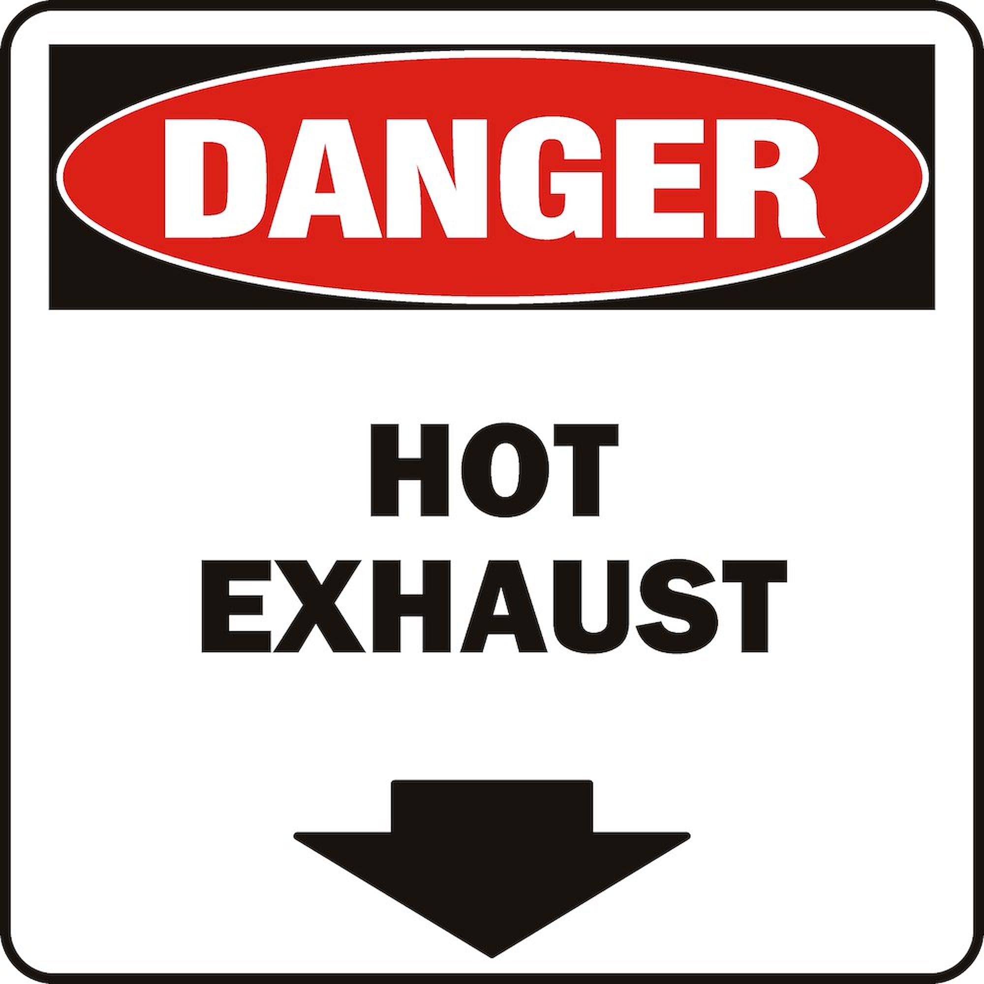 Danger Exhaust Rectangle Car Sticker - High-Quality Vinyl Bumper Decal for Cars, Trucks & Motorcycles - Perfect for Automotive Enthusiasts & Racing Fans