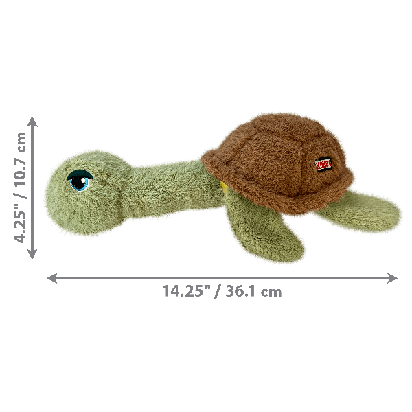 KONG Scruffs Turtle Dog Toy - Durable Chew Toy for Small & Medium Dogs - Interactive Play & Dental Health - Perfect for Indoor & Outdoor Fun