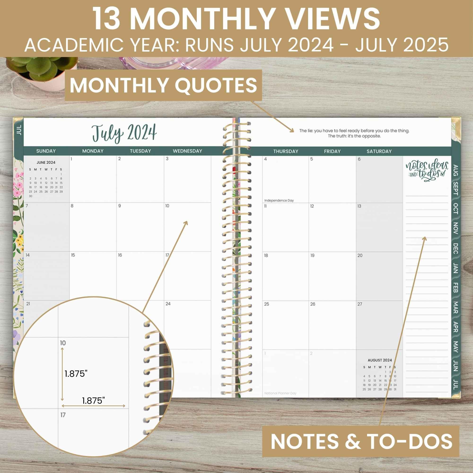 2024-2025 Academic Year Hardcover Bloom Daily Planner (8.5