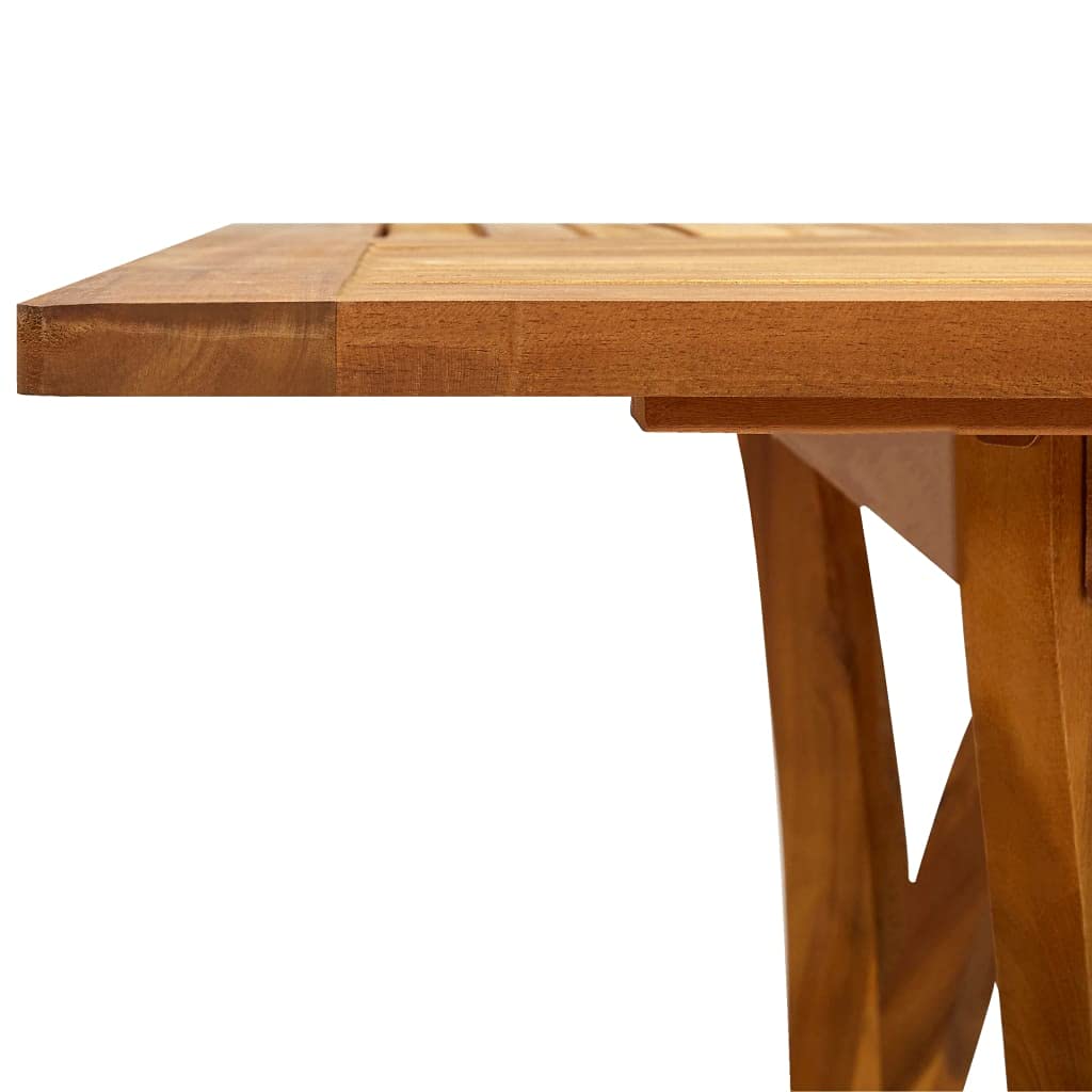 Premium Solid Acacia Wood Outdoor Dining Table - Weather-Resistant Rectangular Patio Table with Curved Legs (59.1