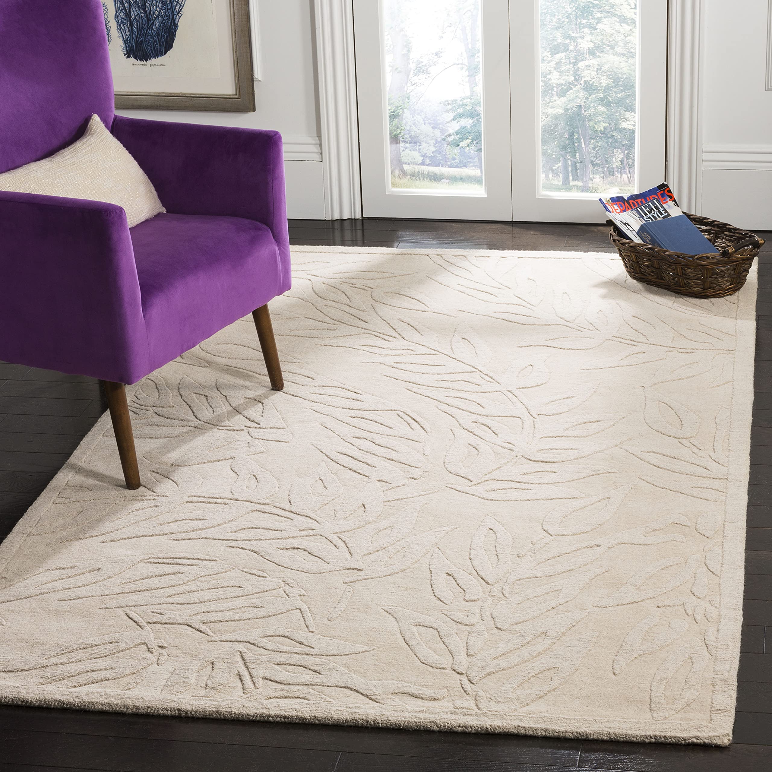 MARTHA STEWART x SAFAVIEH 8' x 10' Handmade Wool Area Rug - Buckwheat Flour MSR4621A - Perfect for Living Room, Bedroom & Home Decor