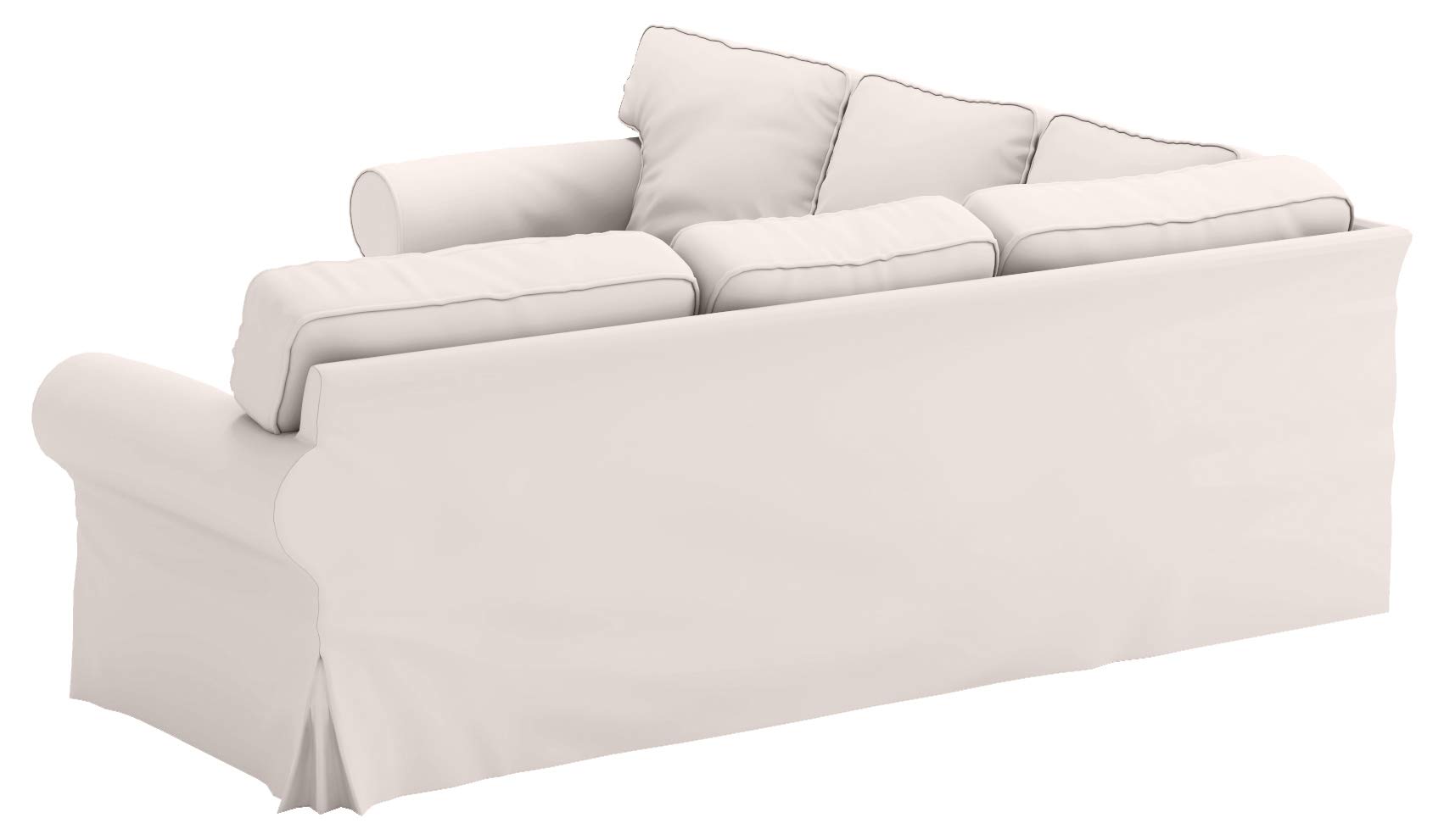 Custom-Made IKEA Ektorp 2+2 Sectional Corner Sofa Slipcover Replacement - Beige Polyester Fabric Sofa Cover Only | Perfect for Living Room, Family Room & Home Theater Seating