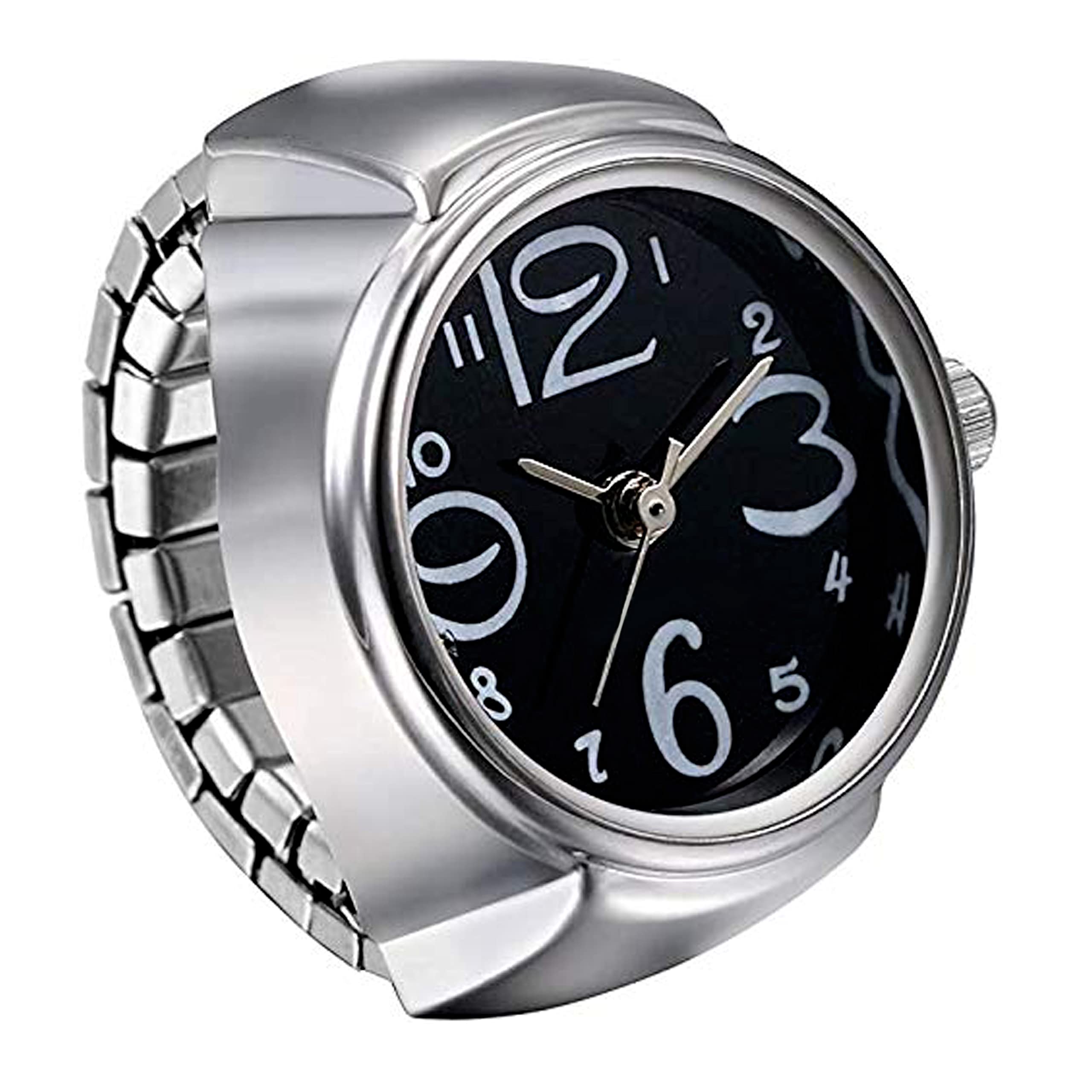 Stylish Silver Stretchable Frill Watch Design Rings for Women & Girls - Perfect Gift for Sister, Best Friend & Loved Ones (3 Month Warranty) - Ideal for Parties, Date Nights & Everyday Fashion Accessories