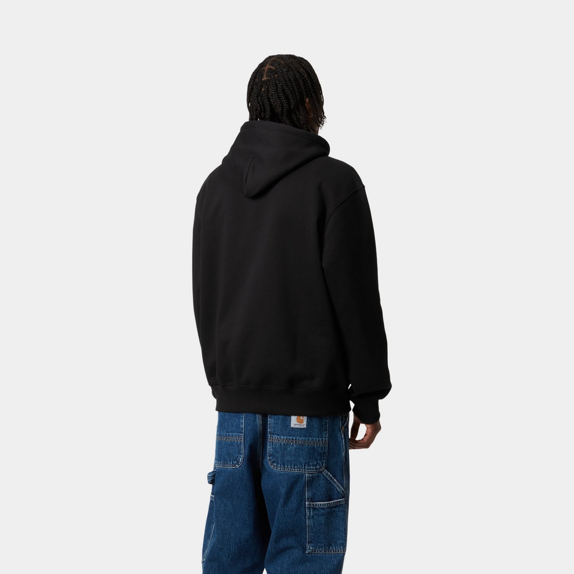 Carhartt Hooded Sweatshirt for Men & Women - Black & White | Heavyweight Cotton Pullover with Front Pocket | Perfect for Work, Outdoor & Casual Wear