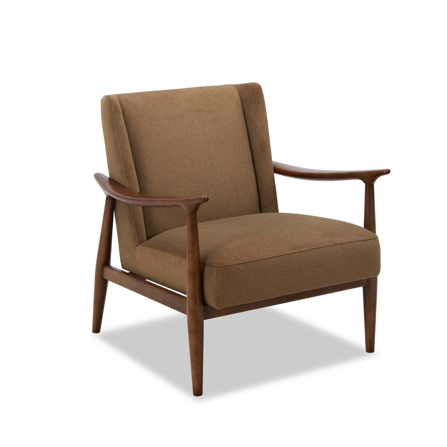 Nevis Lounge Chair - Tawny Brown Matte Velvet Upholstered Accent Chair for Living Room, Bedroom & Office | Modern Comfortable Seating for Relaxing & Reading