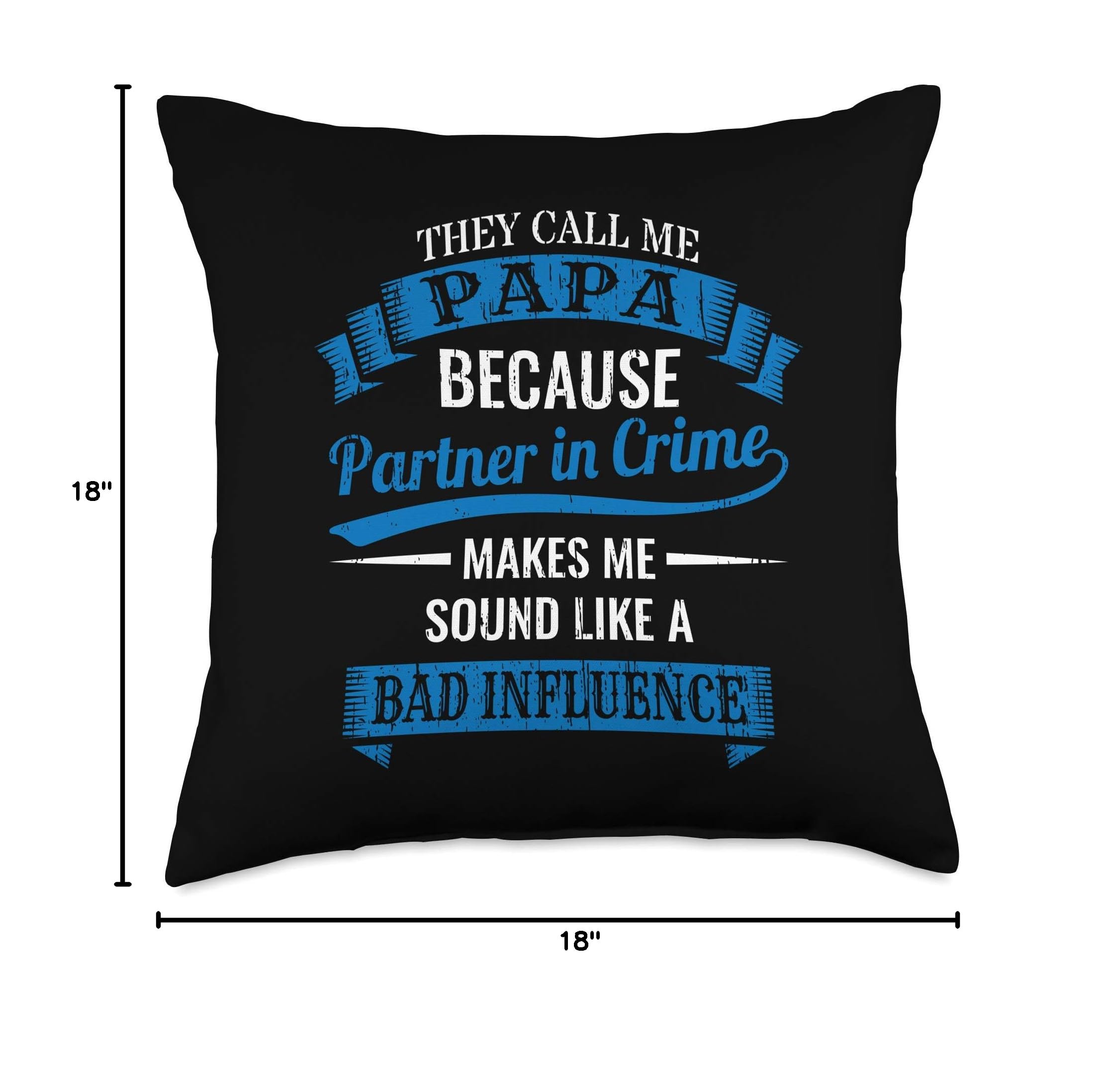 Partner in Crime Throw Pillow - Funny Gift for Dad, Best Friend & Couples - Perfect for Home Decor, Sofa & Bedroom