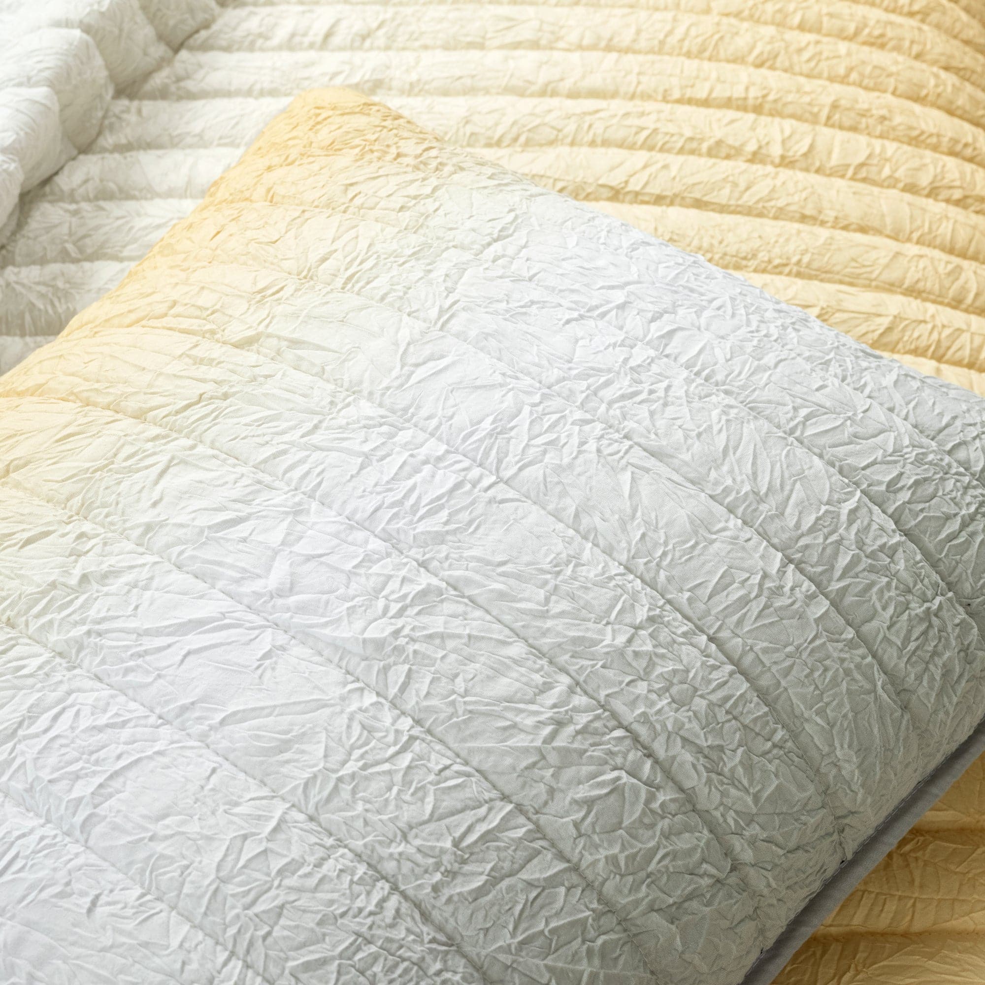 Crinkle Ombre Oversized Quilt 3-Piece Set - Soft Textured Bedding for Master Bedroom, Guest Room & Cozy Home Decor
