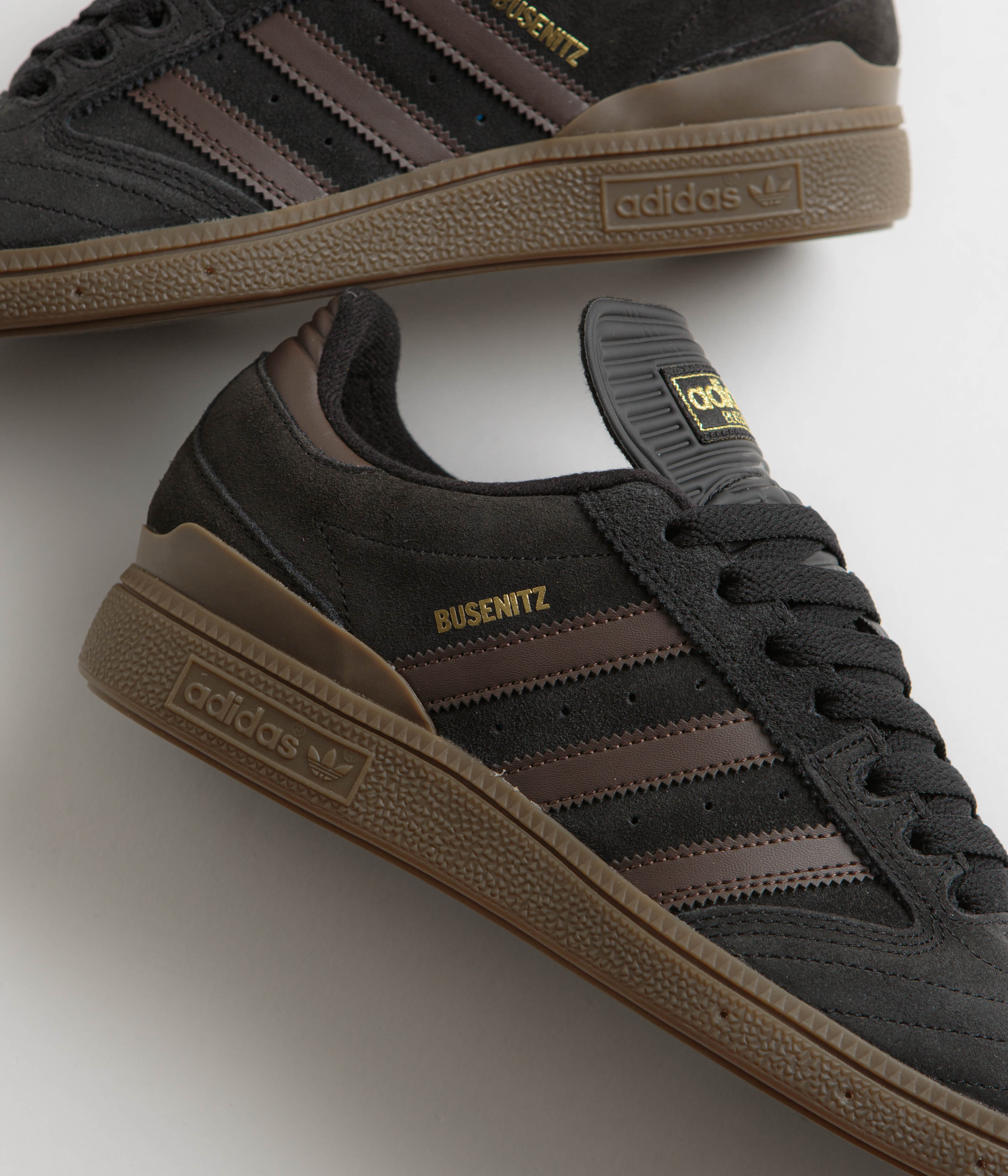 Adidas Busenitz Skate Shoes for Men - Core Black / Brown / Gold Metallic - Comfortable & Durable Sneakers for Skateboarding & Casual Wear