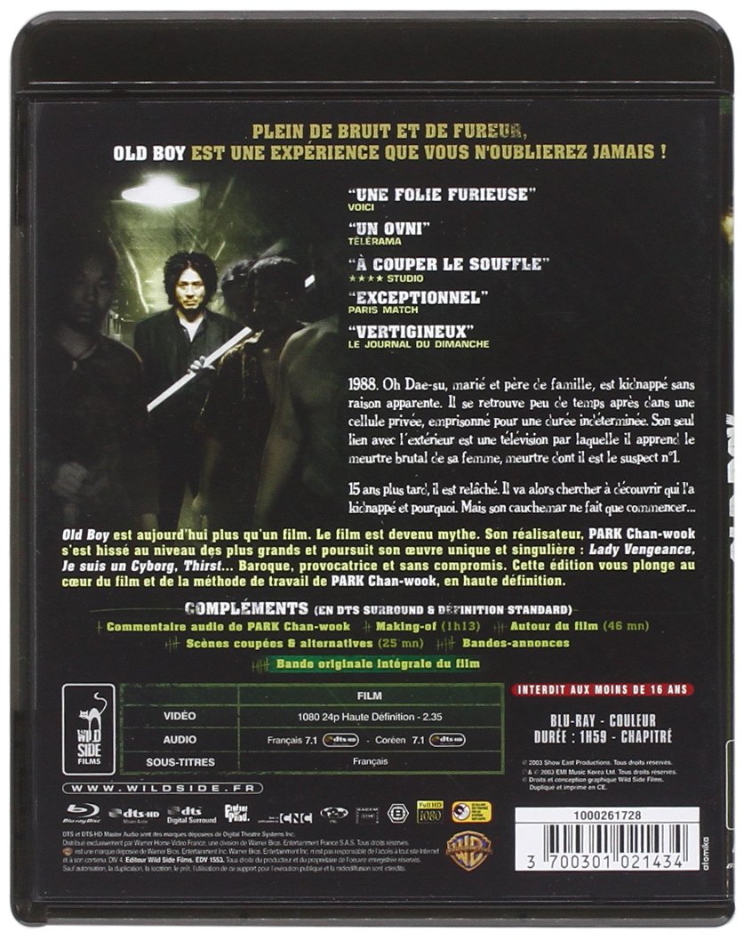 Old Boy (2003) Blu-ray - Award-Winning Korean Thriller Movie | Perfect for Film Collectors & Asian Cinema Fans | Home Theater & Movie Night Essential