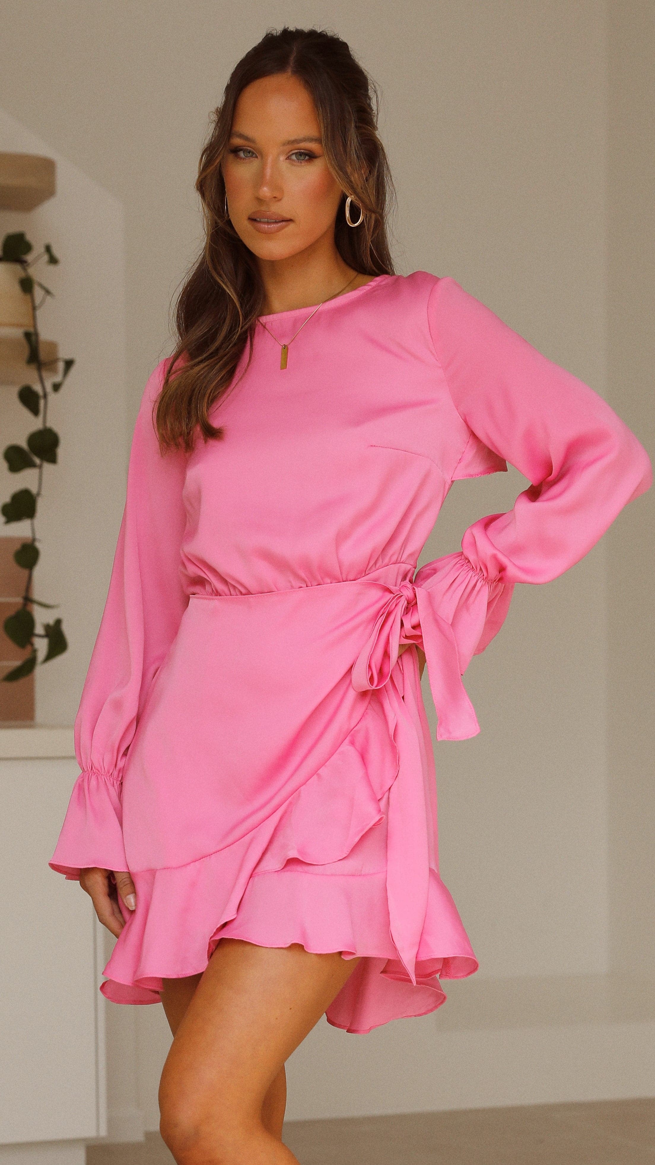 Geneva Dress in Hot Pink - Elegant Women's Party & Evening Gown for Weddings, Dinners & Special Occasions