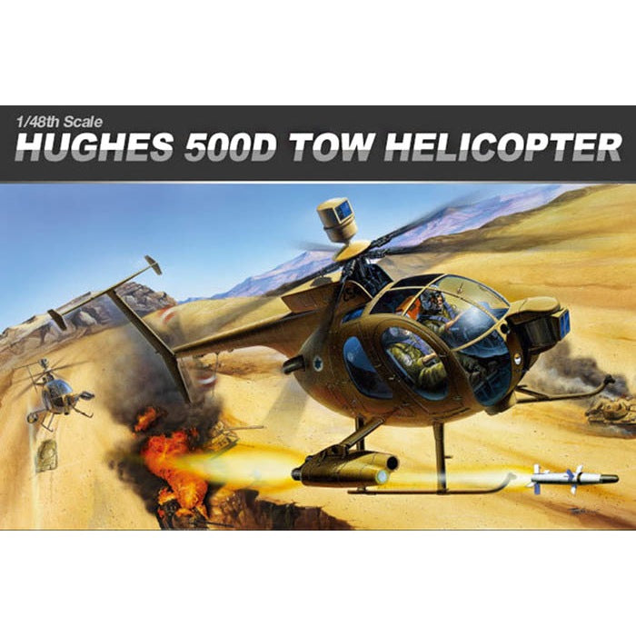 1/48 Scale Hughes 500D Tow Helicopter Model Kit - Academy 12250 - Perfect for Collectors, Hobbyists & Military Model Enthusiasts - Great for Display, Gifts & Scale Modeling Projects