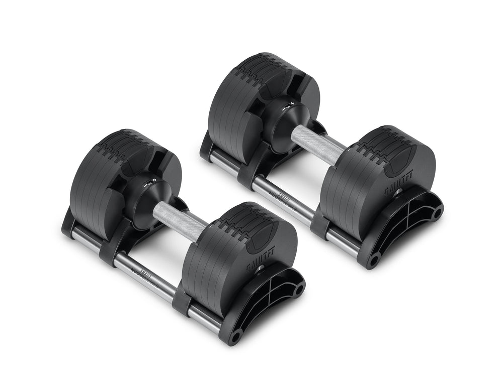 NÜOBELL 50lb Adjustable Dumbbell Set - Premium Home Gym Equipment for Strength Training & Weightlifting - Perfect for Home Workouts, CrossFit, and Fitness Enthusiasts