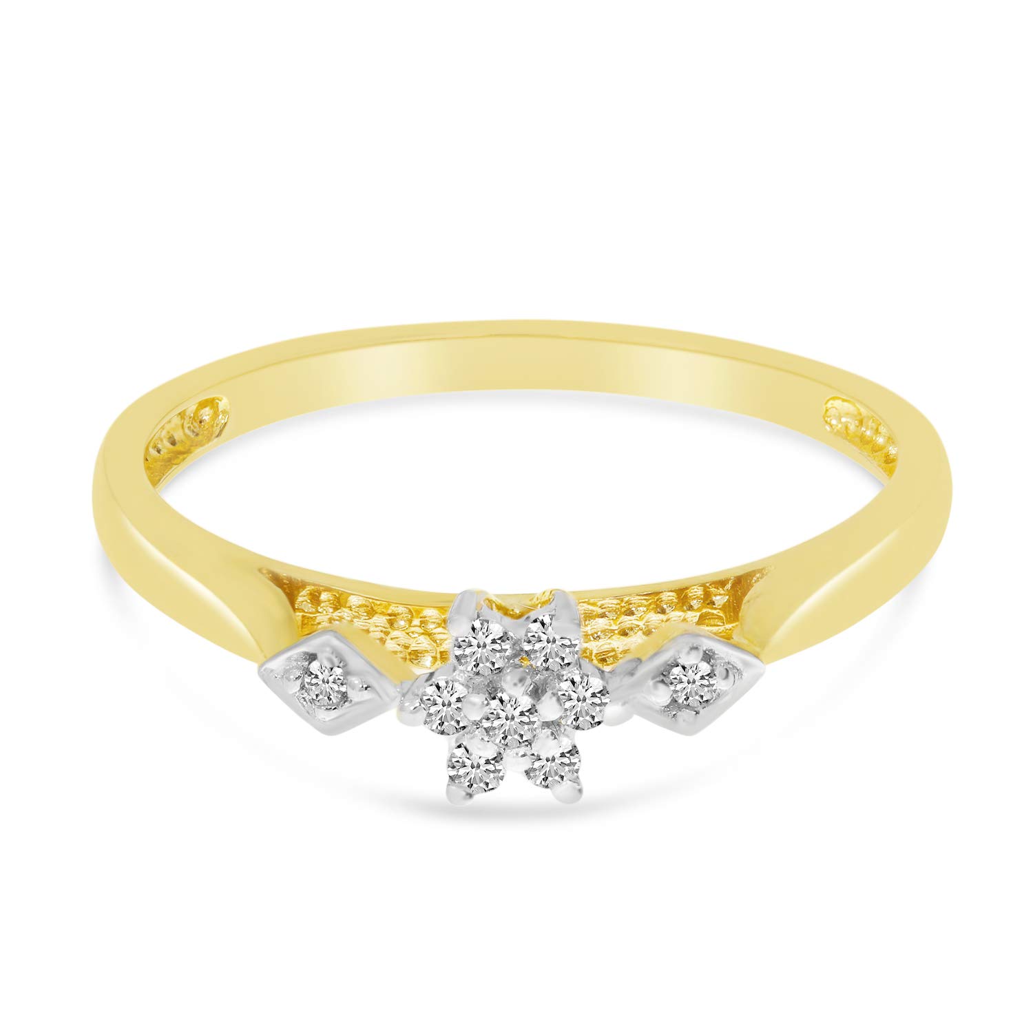 10K Yellow Gold Diamond Cluster Ring for Women - Elegant Wedding, Engagement & Anniversary Jewelry Gift - Perfect for Special Occasions & Everyday Wear