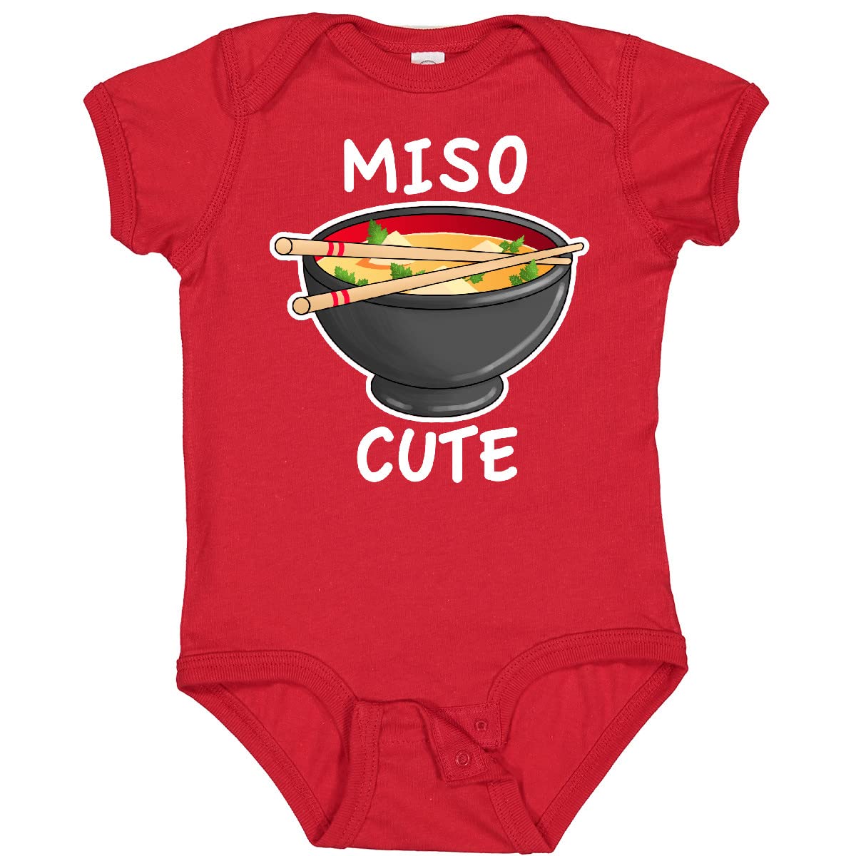 Inktastic Miso Cute with Miso Soup Baby Bodysuit - Adorable Japanese-Inspired Infant Onesie for Newborns & Toddlers - Perfect for Family Photos, Baby Showers & Everyday Cuteness