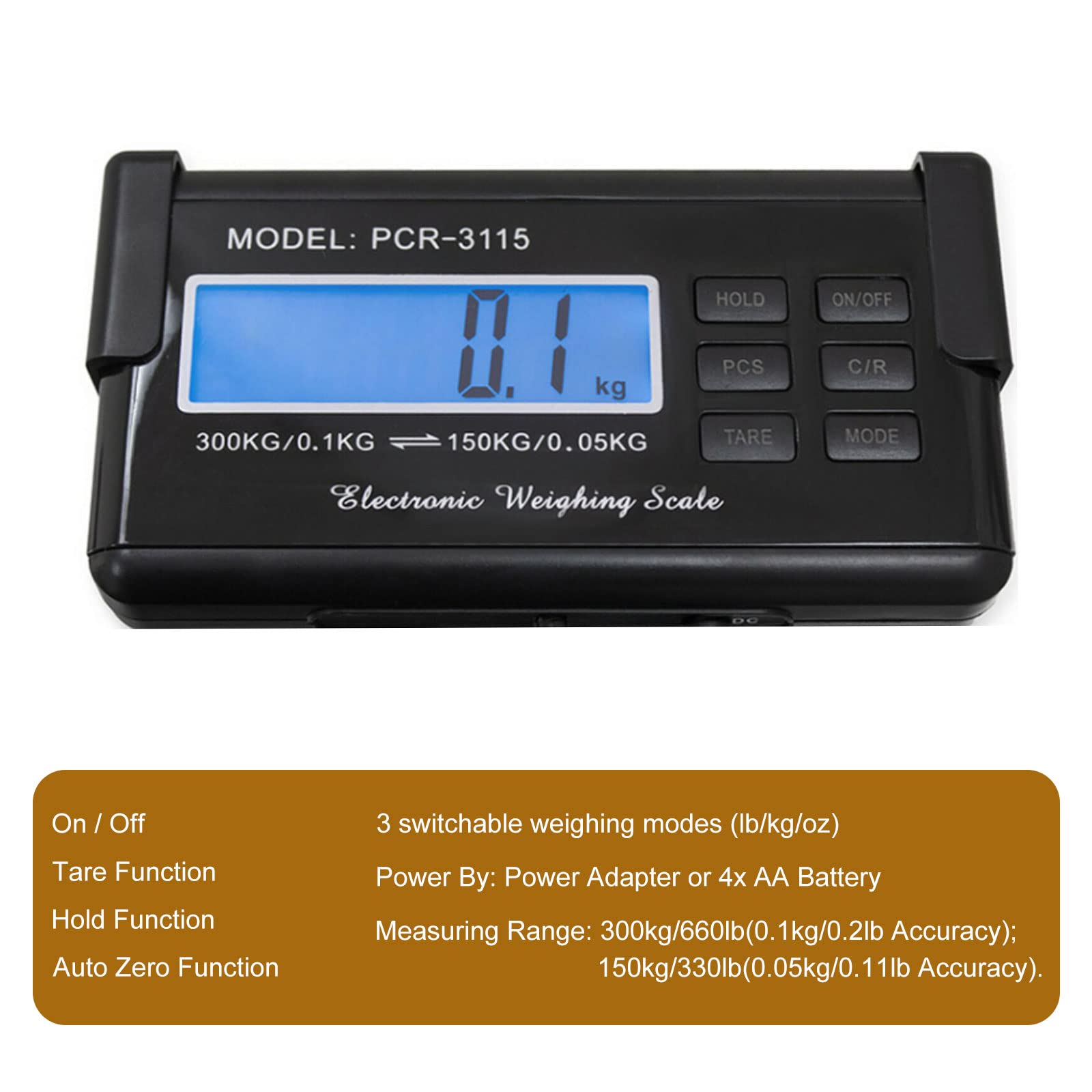Digital Veterinary Scale - 660lbs Capacity Pet & Livestock Scale with Stainless Steel Platform | kg/oz/lb Units | 40.5