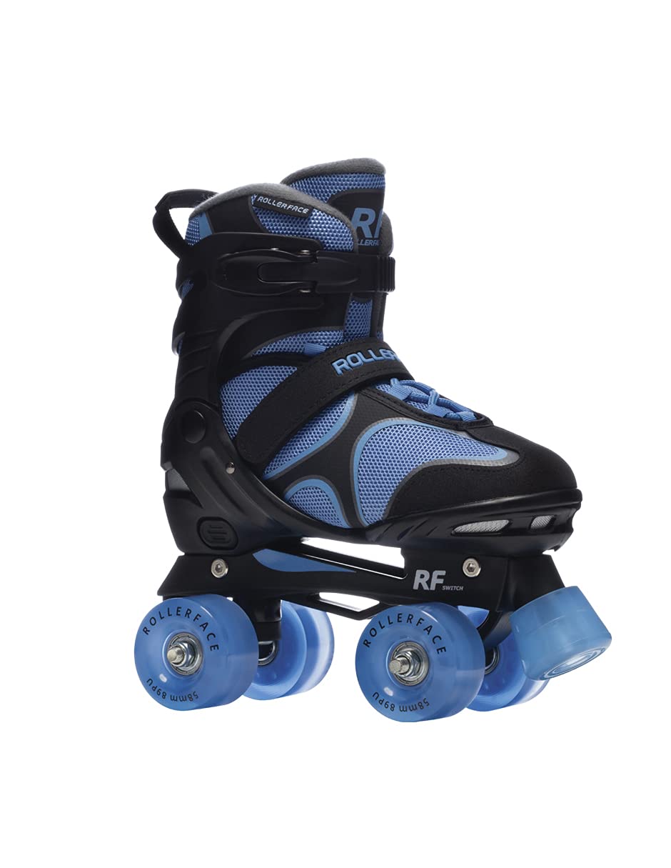 Rollerface Switch 3-in-1 Adjustable Skates - Convertible Inline, Roller & Ice Skates for Sports & Outdoor Fun (Fits 3 Sizes) - Perfect for Kids, Teens & Family Recreation at Parks, Rinks & Trails