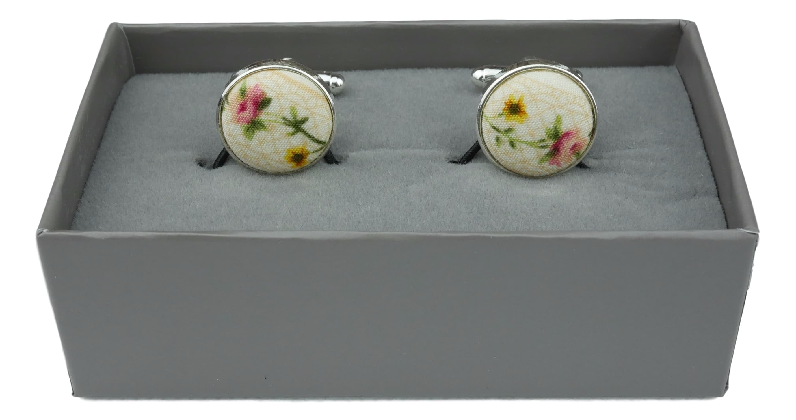 Vintage Peach Floral Cufflinks for Men - Elegant Wedding & Formal Dress Accessories - Perfect for Business, Prom & Special Occasions