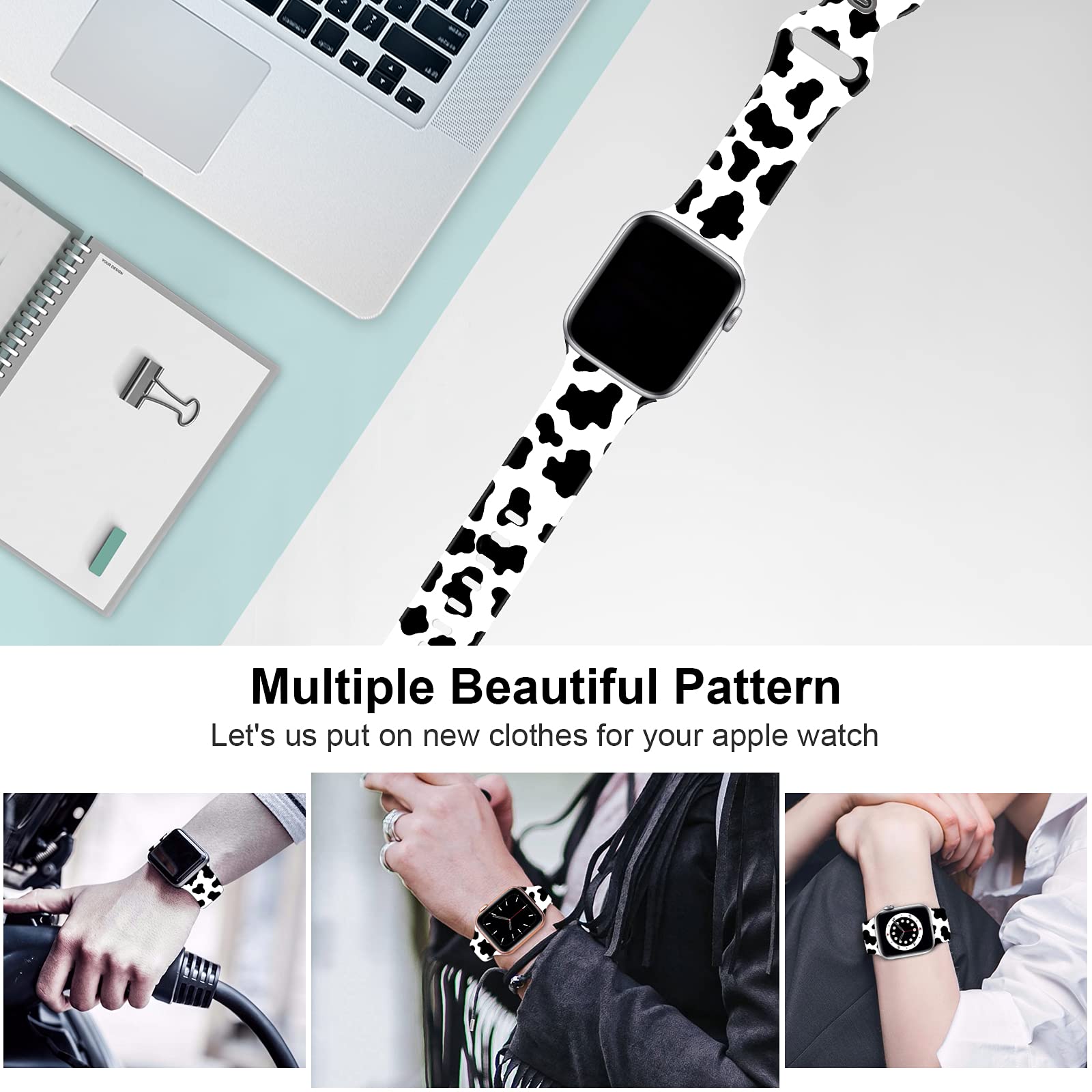 Soft Silicone Apple Watch Bands for 38mm/40mm/42mm/44mm - Sport Replacement Strap Compatible with iWatch Series 6/5/4/3/2/1/SE - Breathable & Comfortable for Men & Women - Perfect for Workouts, Running & Daily Wear