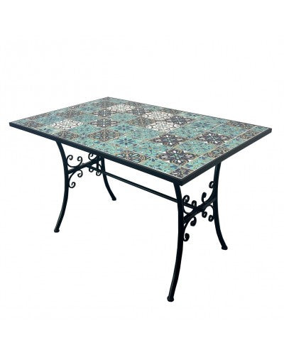 Modern Mosaic Pattern Rectangle Dining Table Set with 4 Matching Chairs - Perfect for Small Space Dining Rooms, Breakfast Nooks & Kitchen Areas