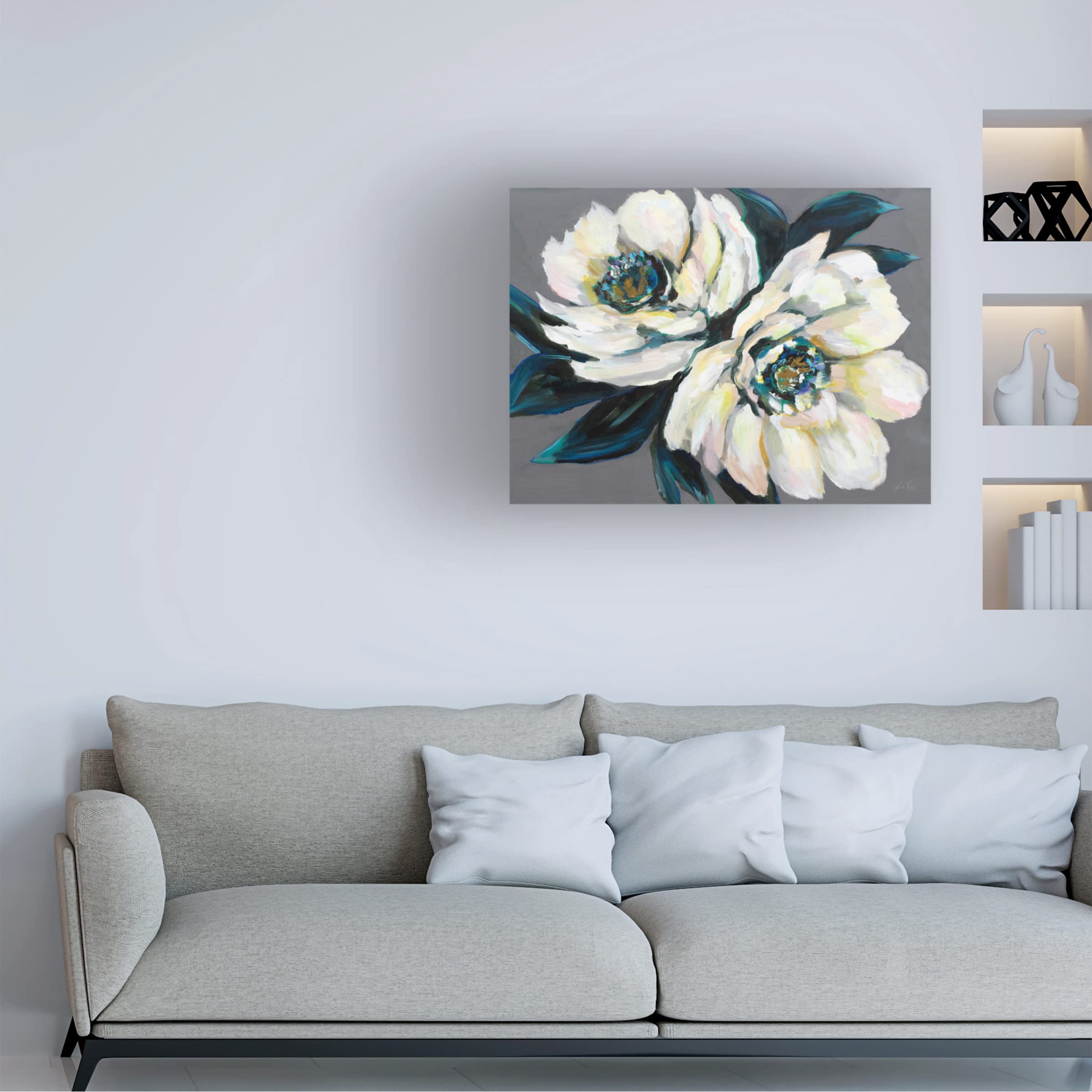 Trademark Fine Art 'Budding Beauty Pattern VF' Canvas Wall Art by Farida Zaman - Floral Home Decor for Living Room, Bedroom & Office