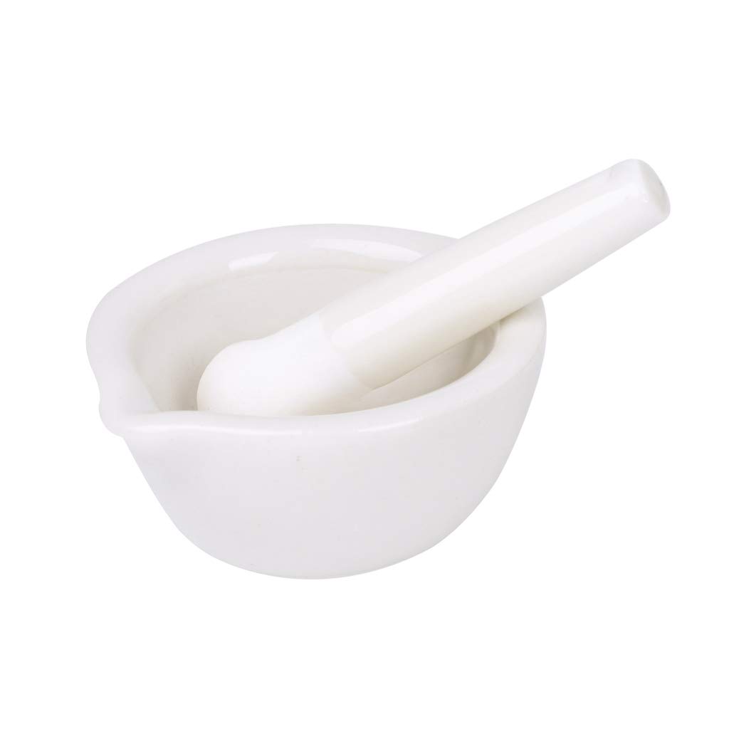Premium Porcelain Mortar and Pestle Set - Spice & Herb Grinder, Mixing Bowl, and Crusher for Fresh Seasonings - Perfect for Cooking, Baking, and Herbal Medicine Preparation