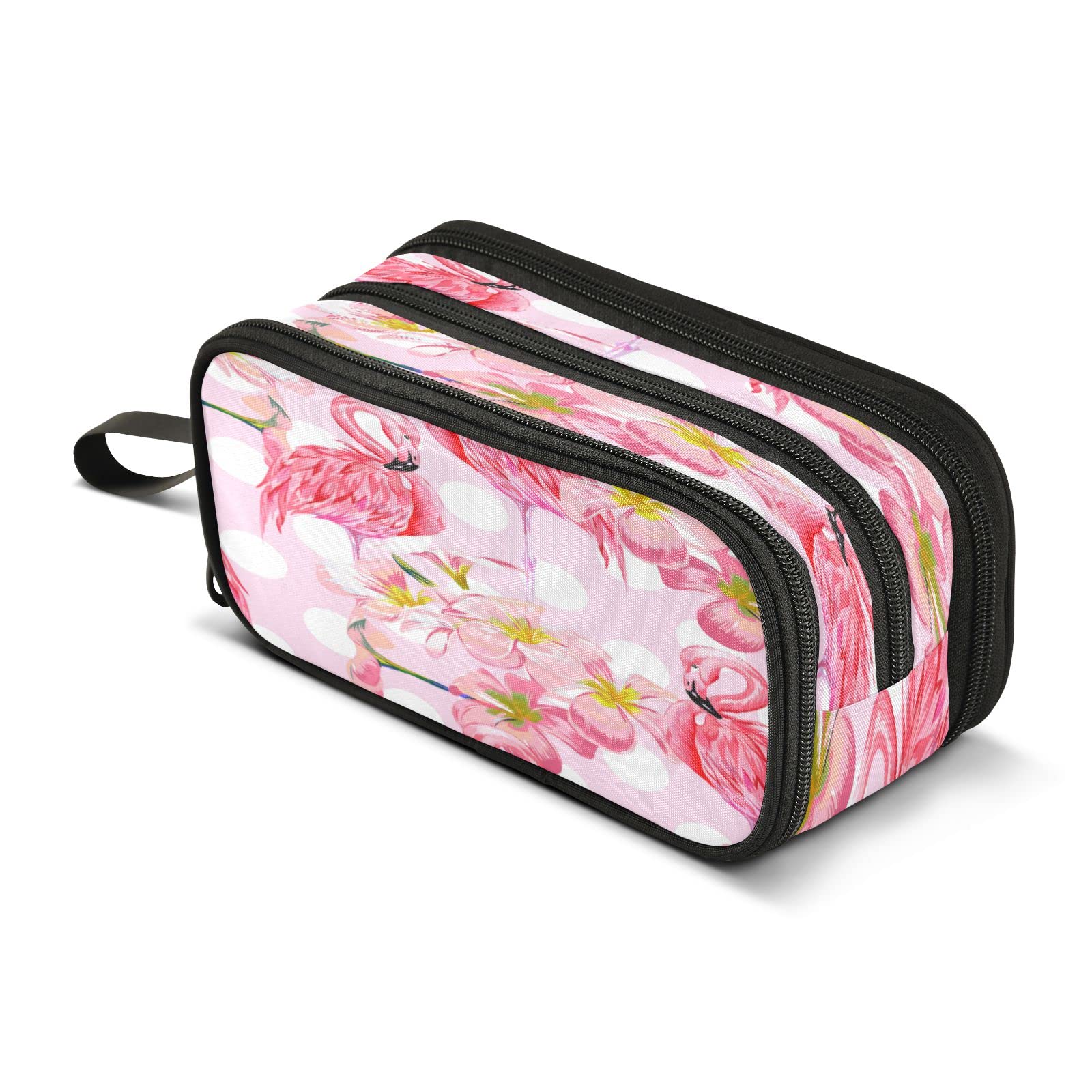 ALAZA Flamingo Polka Dot Pencil Case - Cute Bird Design Pen Holder Pouch for School, Office & Student Supplies | Perfect for Backpack Organization & Gift Giving