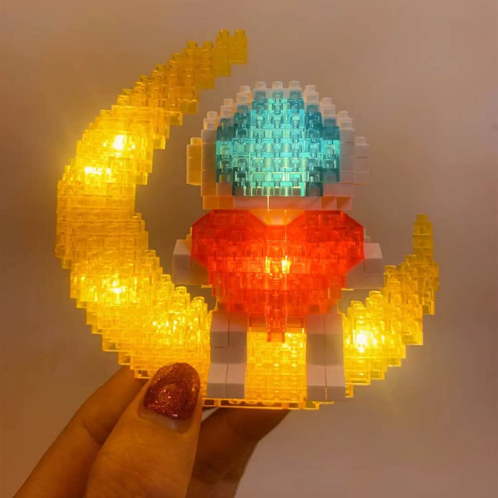 STEM Astronaut Building Blocks with Light - Adult Gift for Space Enthusiasts (Heart Version) - Perfect for Home Decor & STEM Learning