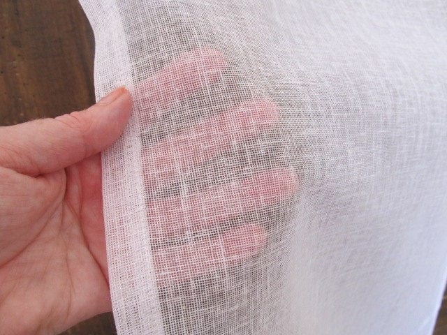Tatton Monogram Linen Window Curtains - French Brise Bise Style for Living Room & Bedroom - Elegant Sheer Drapes for Natural Light & Privacy
