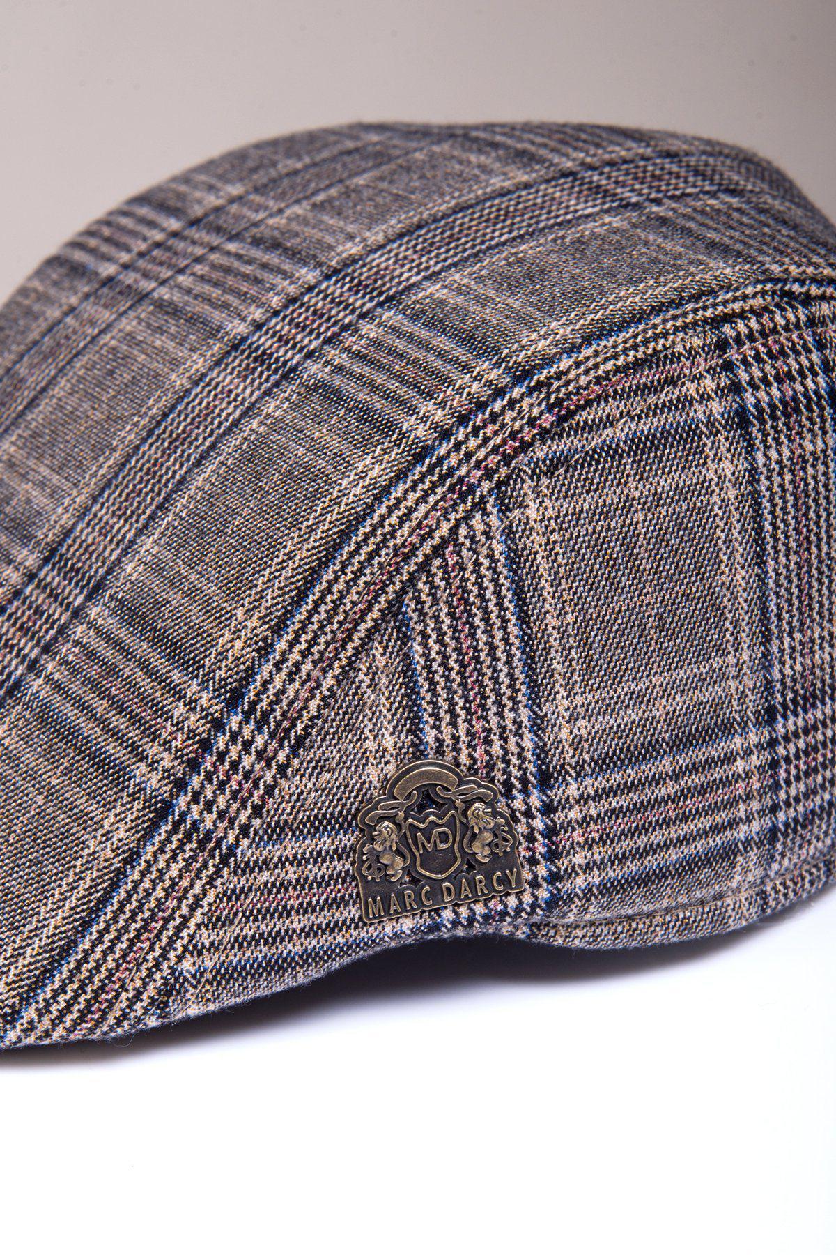 ENZO Men's Classic Tan Tweed Flat Cap - Vintage Style Newsboy Hat for Outdoor, Golf, and Casual Wear