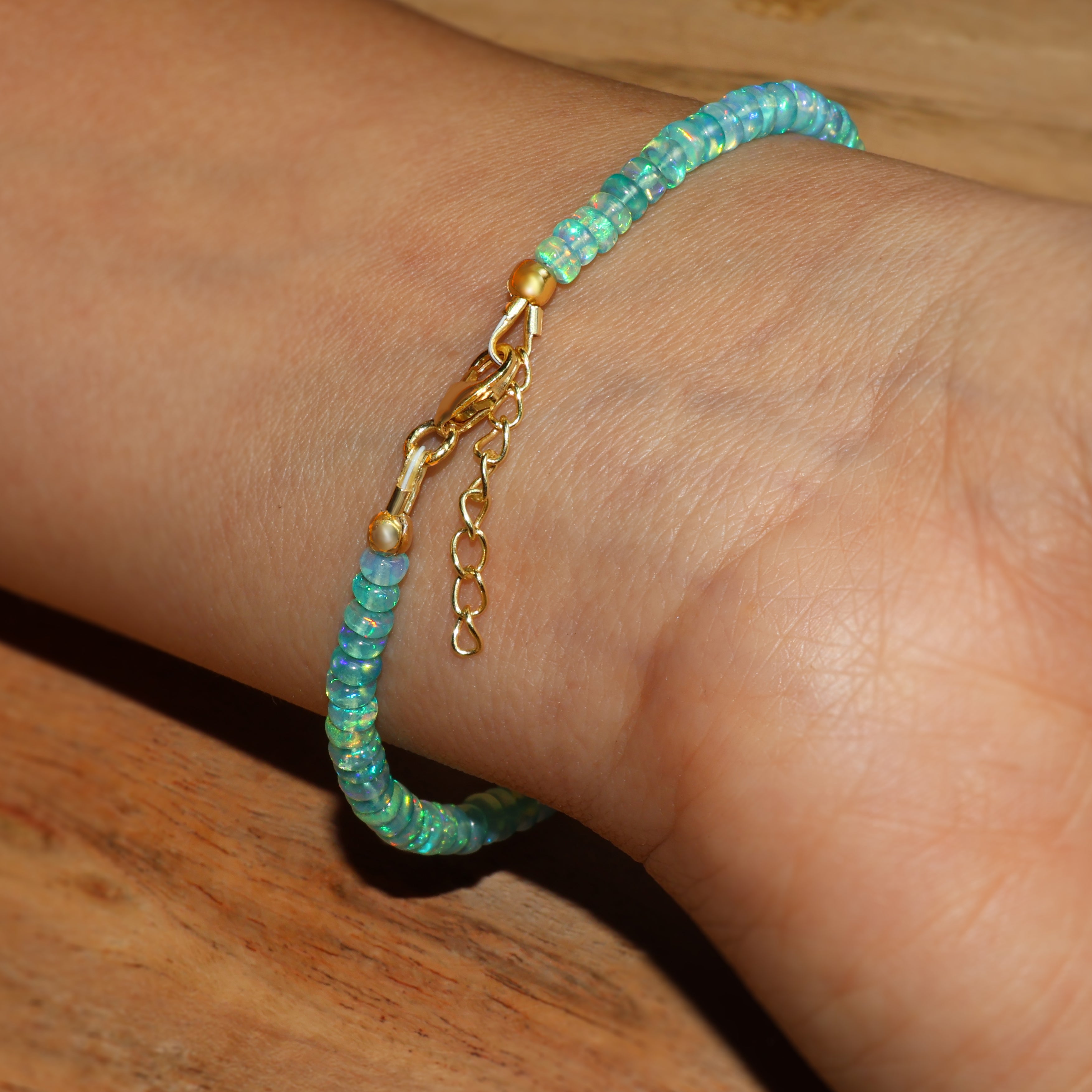 Natural Green Opal 4-5mm Plain Beaded Handmade Bracelet for Women | Boho Chic Jewelry Gift for Birthday, Wedding & Everyday Wear