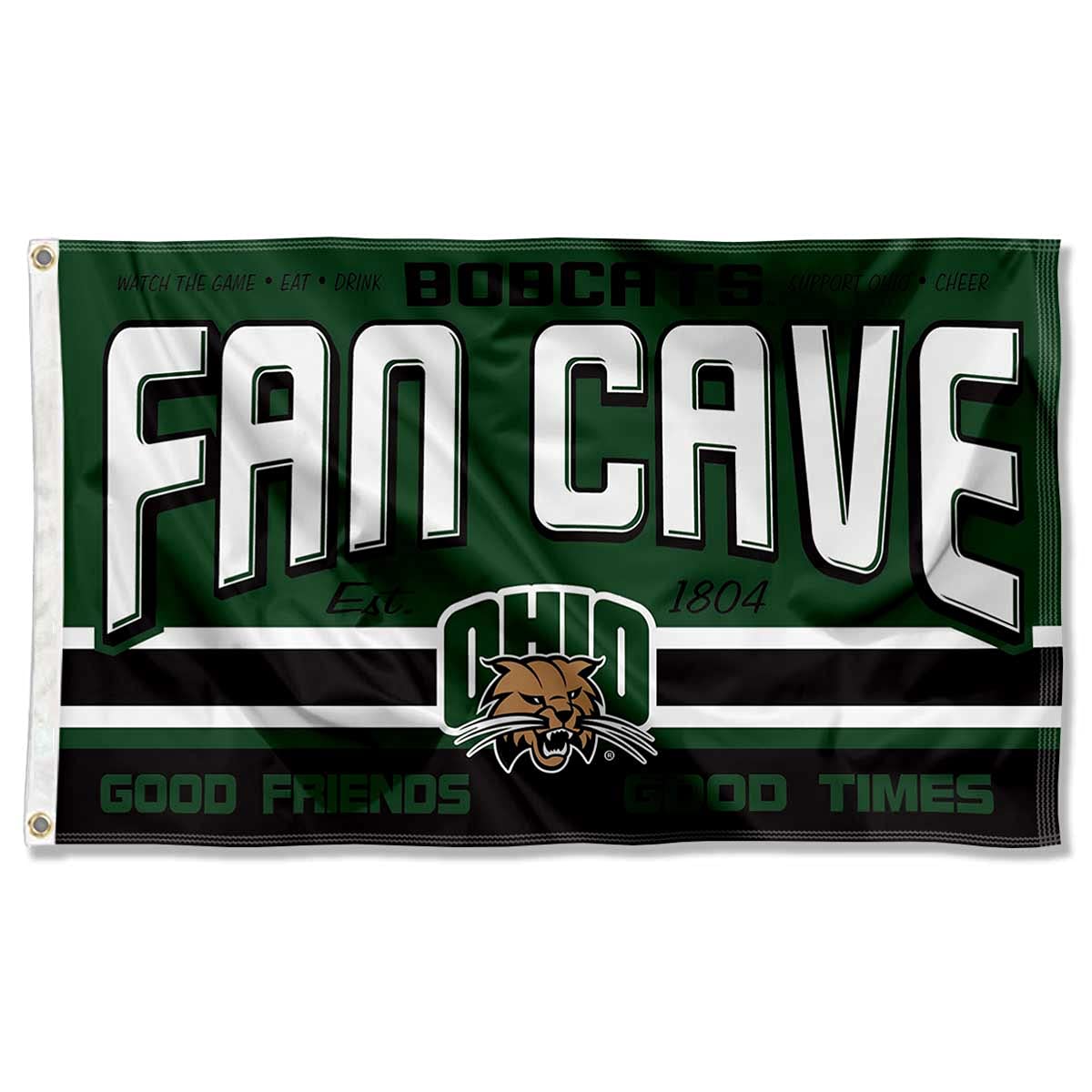Ohio Bobcats Fan Man Cave Banner Flag - College Football Team Decor for Game Room, Tailgate Party & Sports Fan Cave - Perfect for Ohio University Alumni & Fans