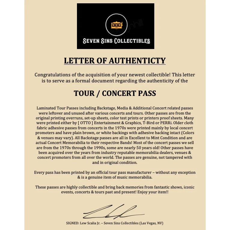 Journey Band Signed 8x10 Photo Framed with JSA COA & Tour Pass - Neal Schon, Ross Valory Memorabilia - Perfect for Music Collectors & Rock Fans Display