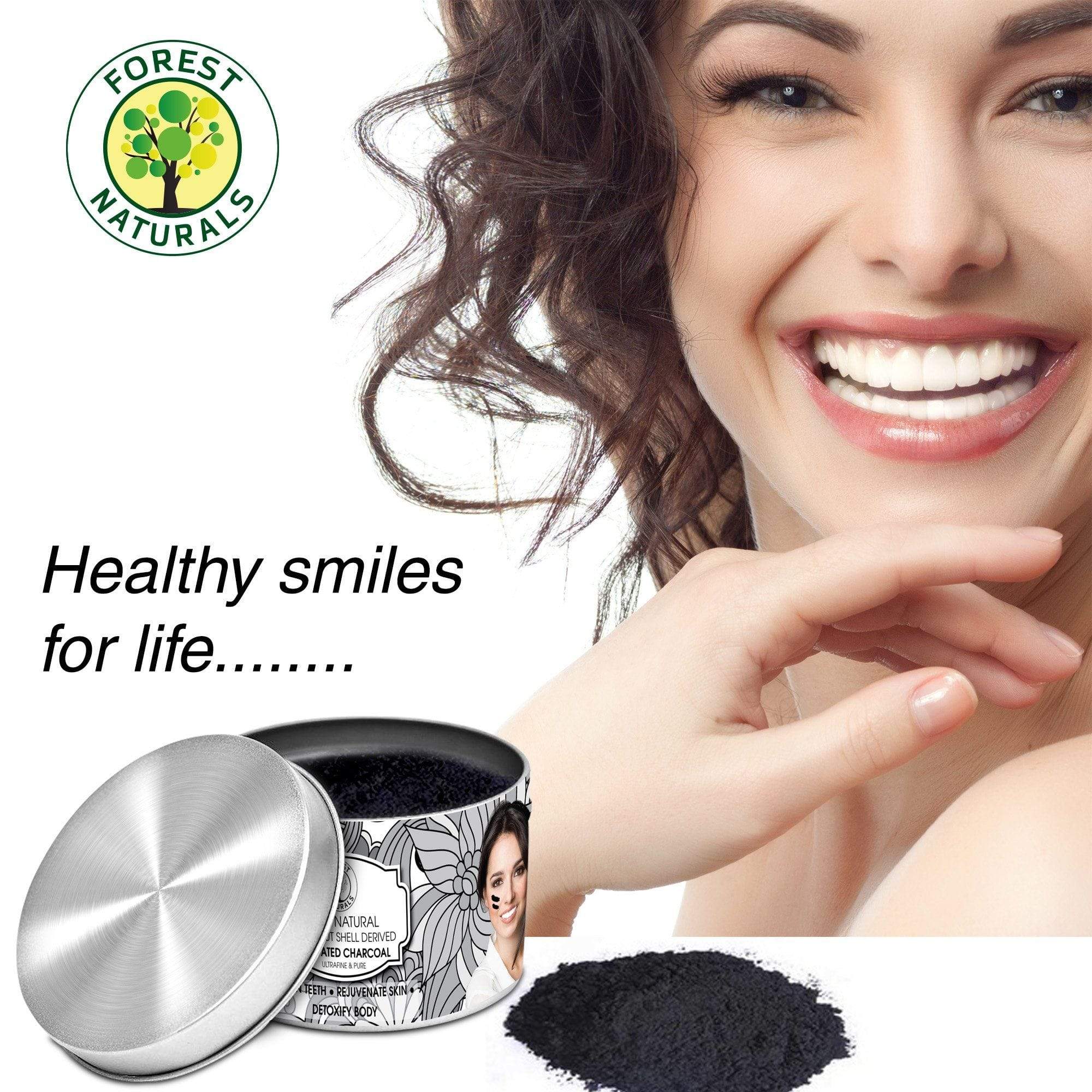 Dr Trust USA Forest Naturals Natural Coconut Shell Activated Charcoal Powder (250g) - Detox, Teeth Whitening & Water Filtration for Home & Travel Use