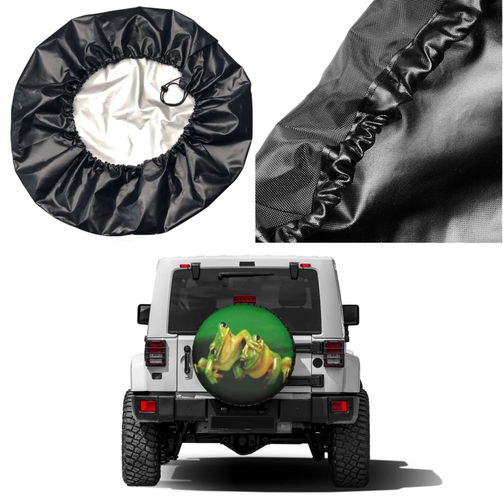 Funny Cute Frog Spare Tire Cover - Waterproof Dust-Proof 16 Inch Wheel Cover for Trailers, RVs, SUVs & Trucks - Perfect for Outdoor Camping & Road Trips