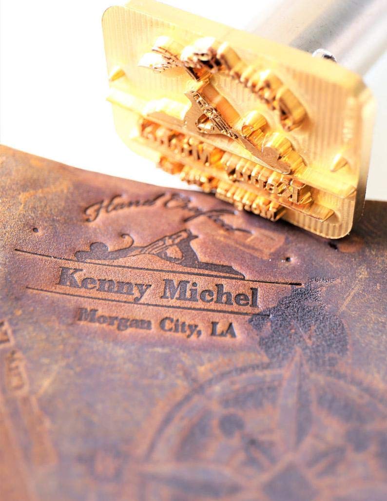 Custom Logo Wood Branding Iron Stamp - Personalized Leather & BBQ Branding Tool with Ergonomic Handle - Antler Design (2x2) for Woodworking, Leather Craft & Meat Branding