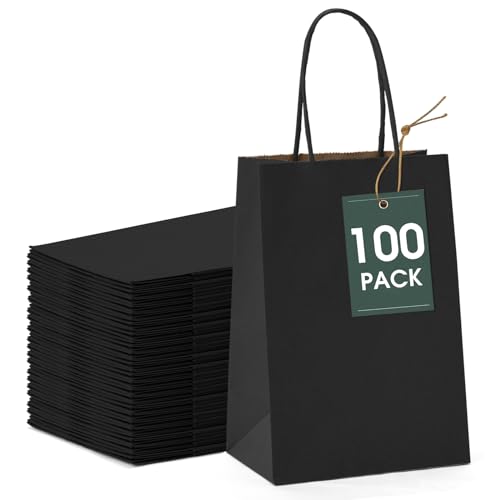 Black 5.25x3.75x8 Inch 100Pcs